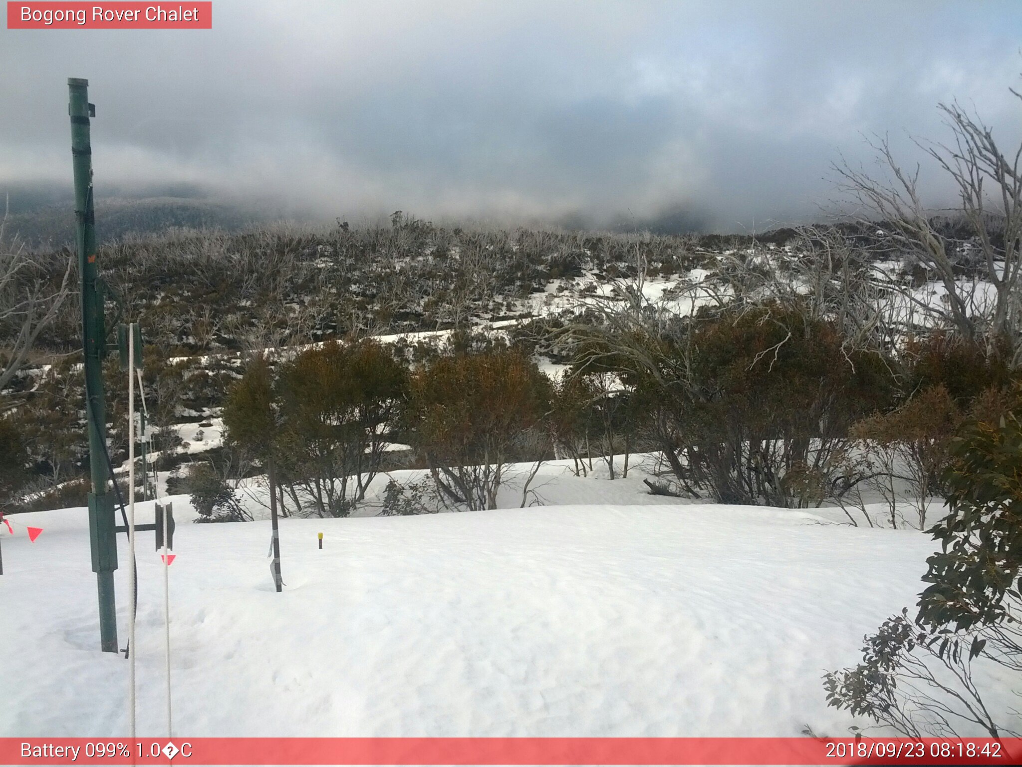 Bogong Web Cam 8:18am Sunday 23rd of September 2018