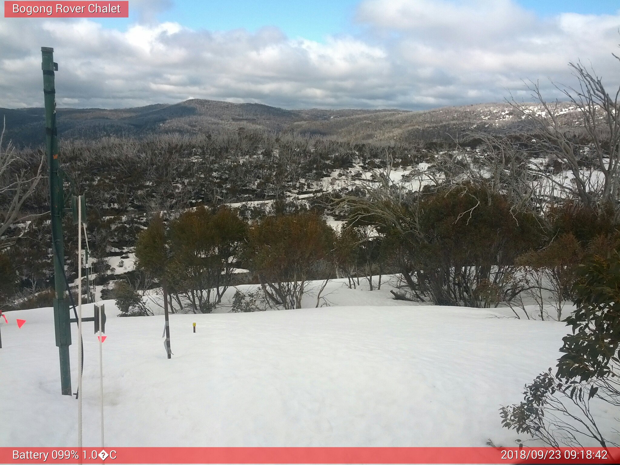 Bogong Web Cam 9:18am Sunday 23rd of September 2018