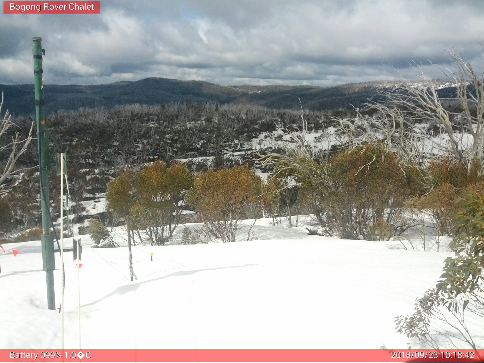 Bogong Web Cam 10:18am Sunday 23rd of September 2018