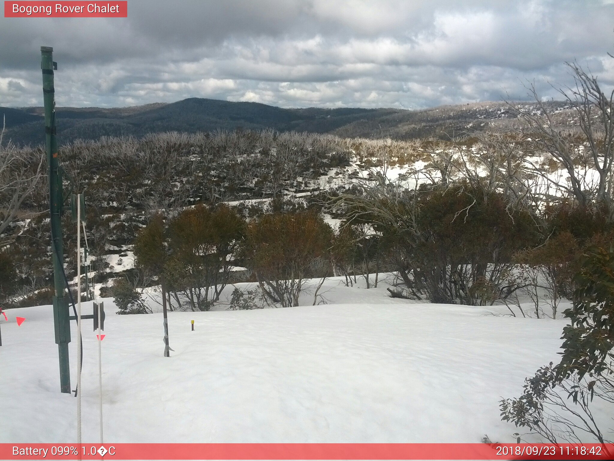 Bogong Web Cam 11:18am Sunday 23rd of September 2018