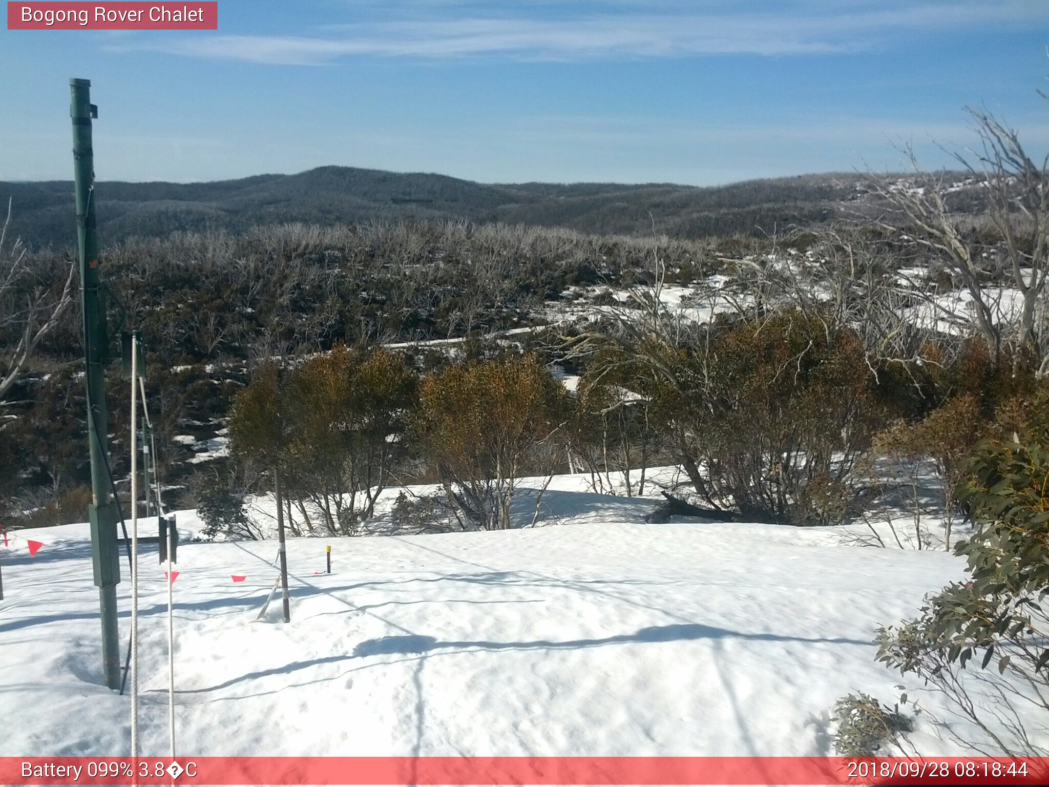 Bogong Web Cam 8:18am Friday 28th of September 2018