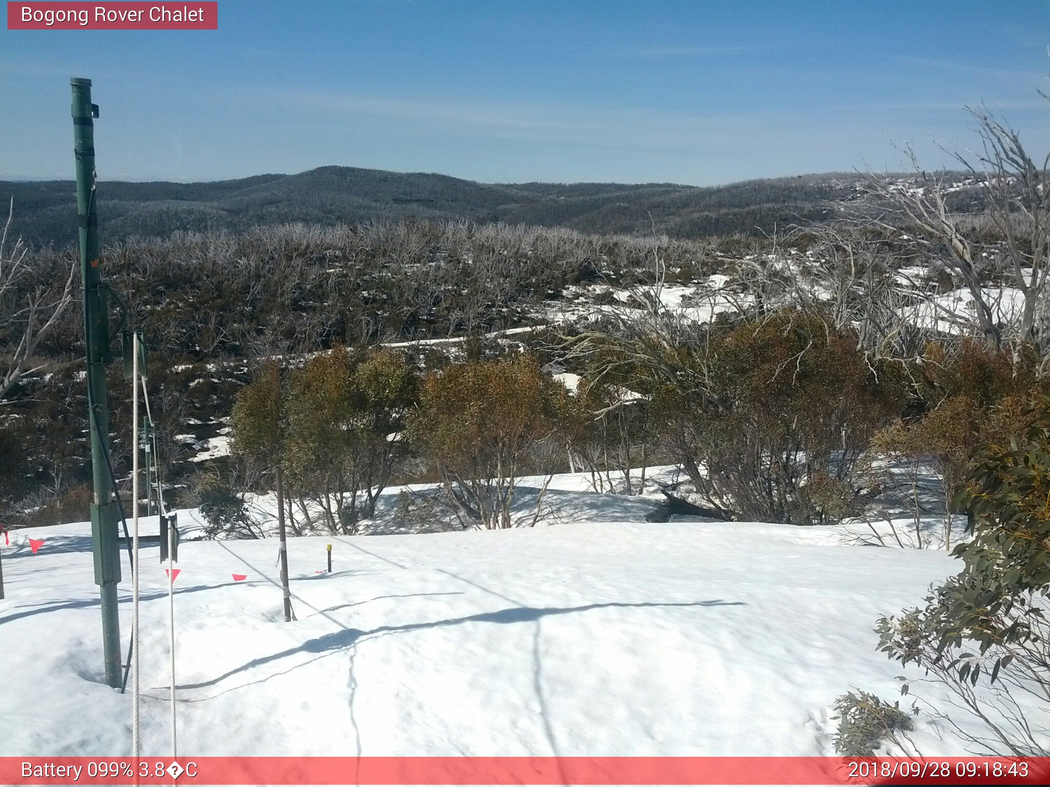 Bogong Web Cam 9:18am Friday 28th of September 2018