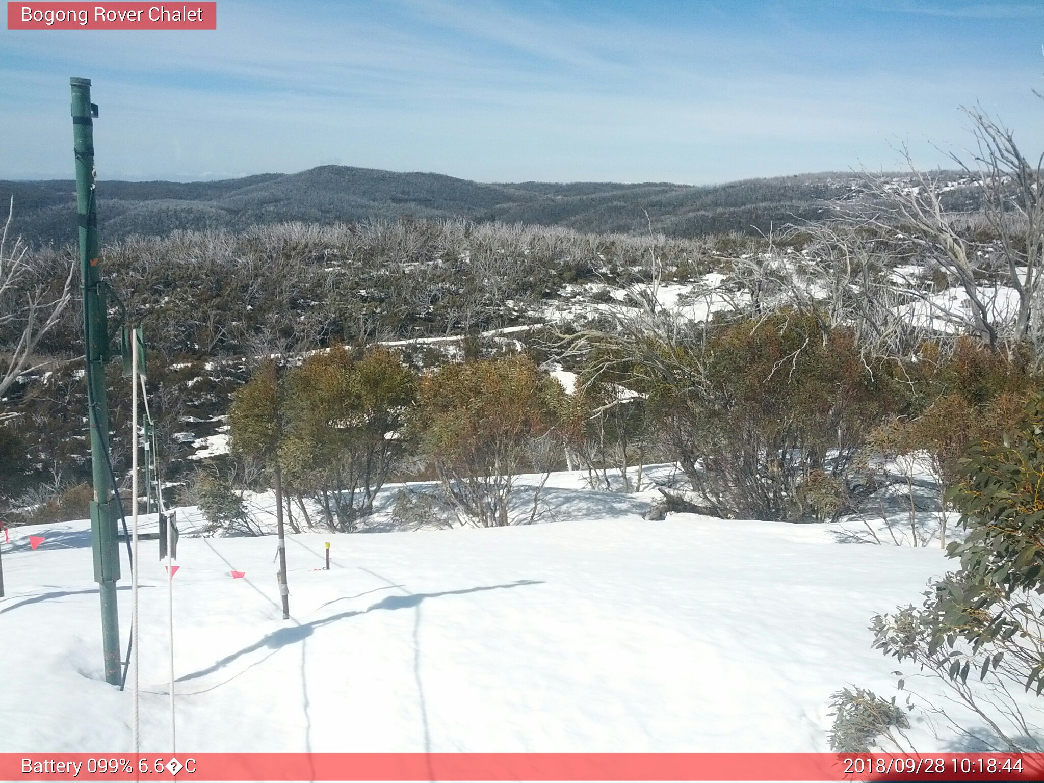 Bogong Web Cam 10:18am Friday 28th of September 2018