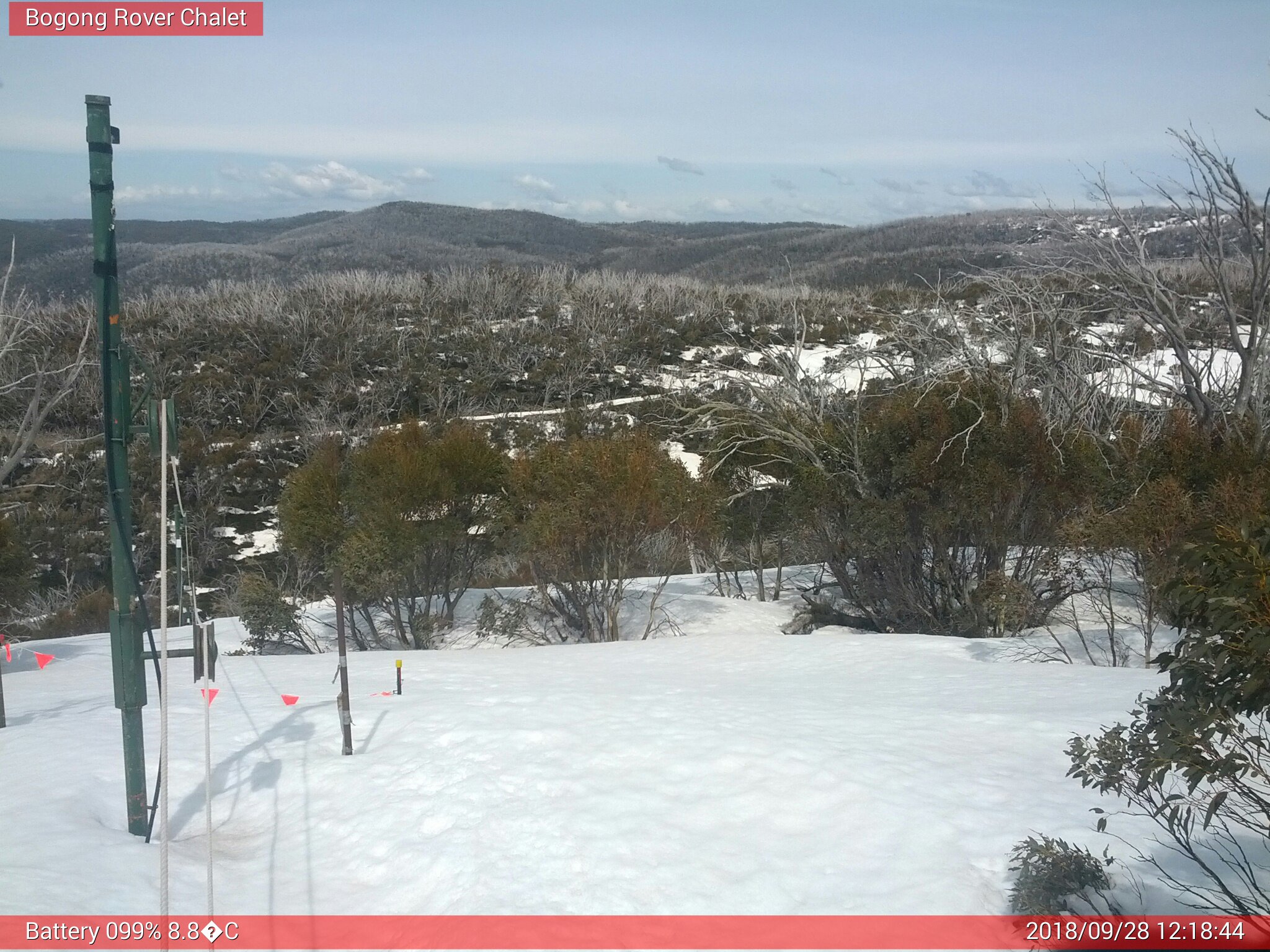 Bogong Web Cam 12:18pm Friday 28th of September 2018