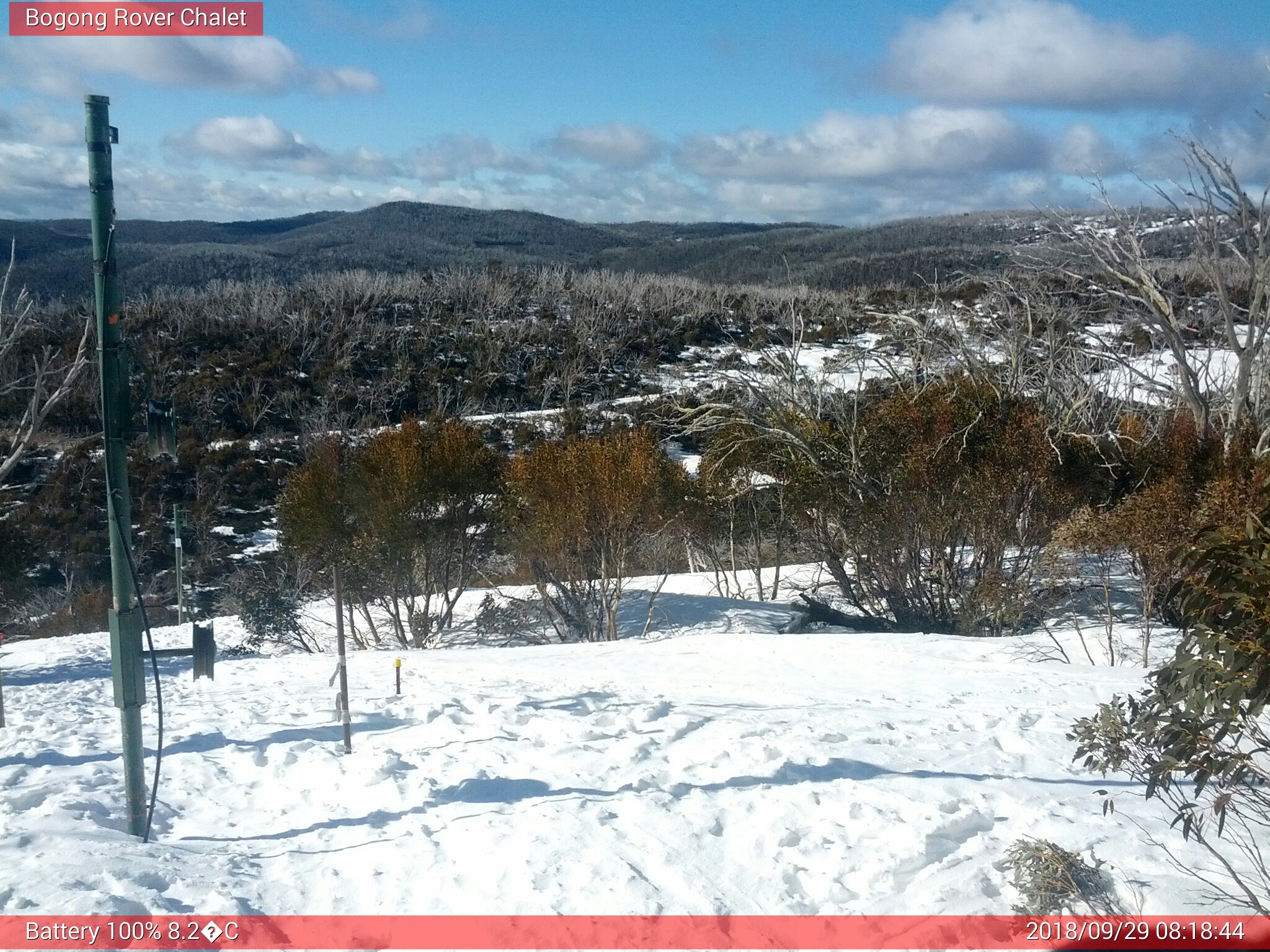 Bogong Web Cam 8:18am Saturday 29th of September 2018