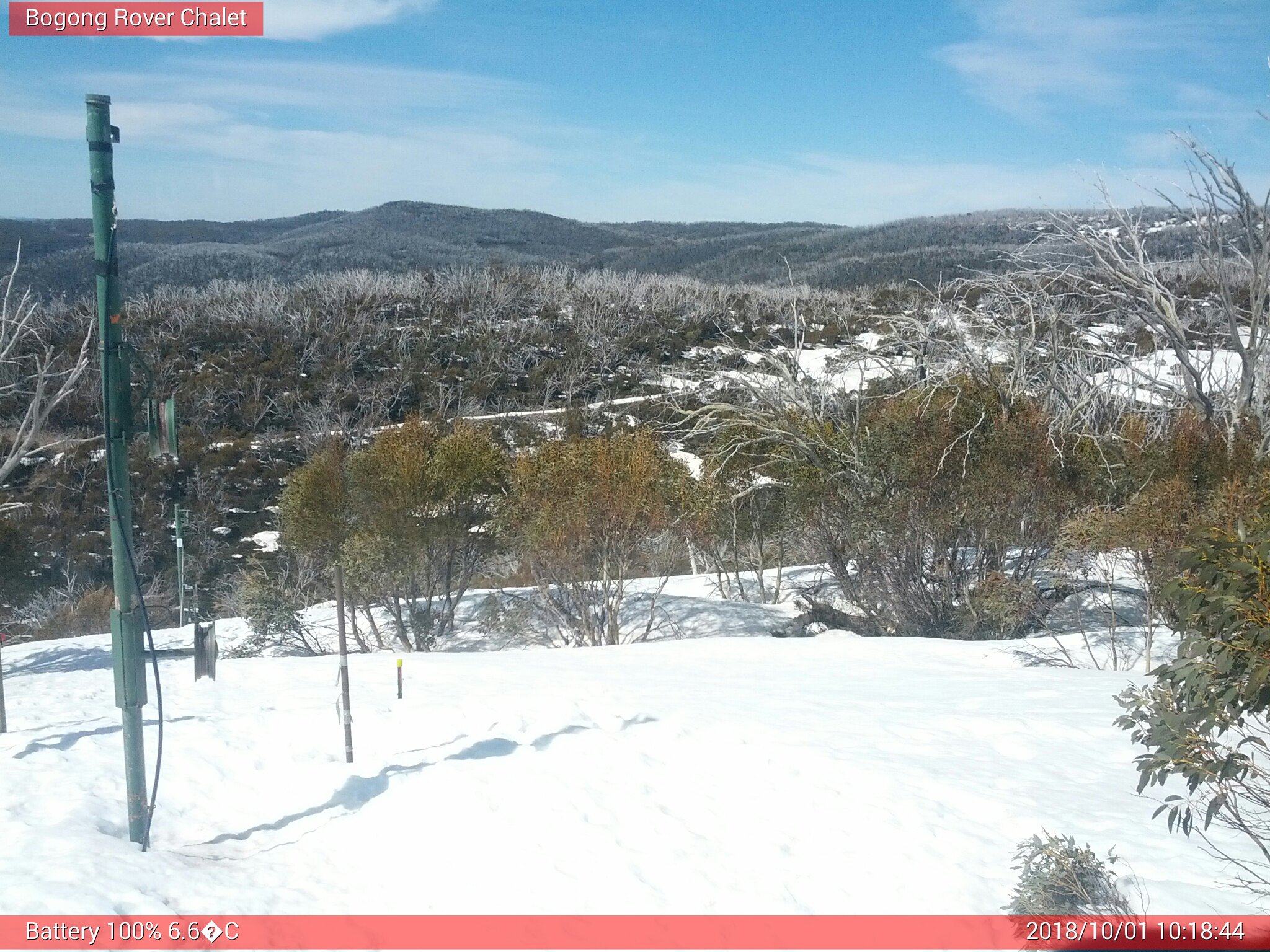 Bogong Web Cam 10:18am Monday 1st of October 2018