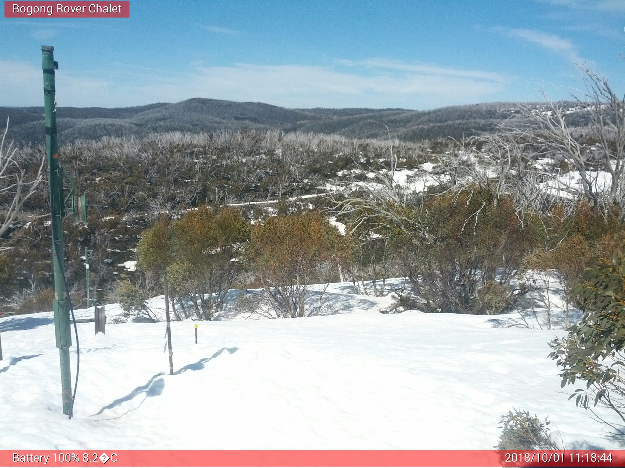 Bogong Web Cam 11:18am Monday 1st of October 2018