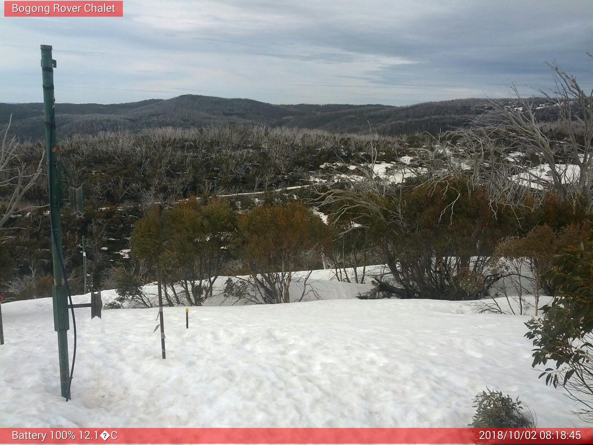 Bogong Web Cam 8:18am Tuesday 2nd of October 2018