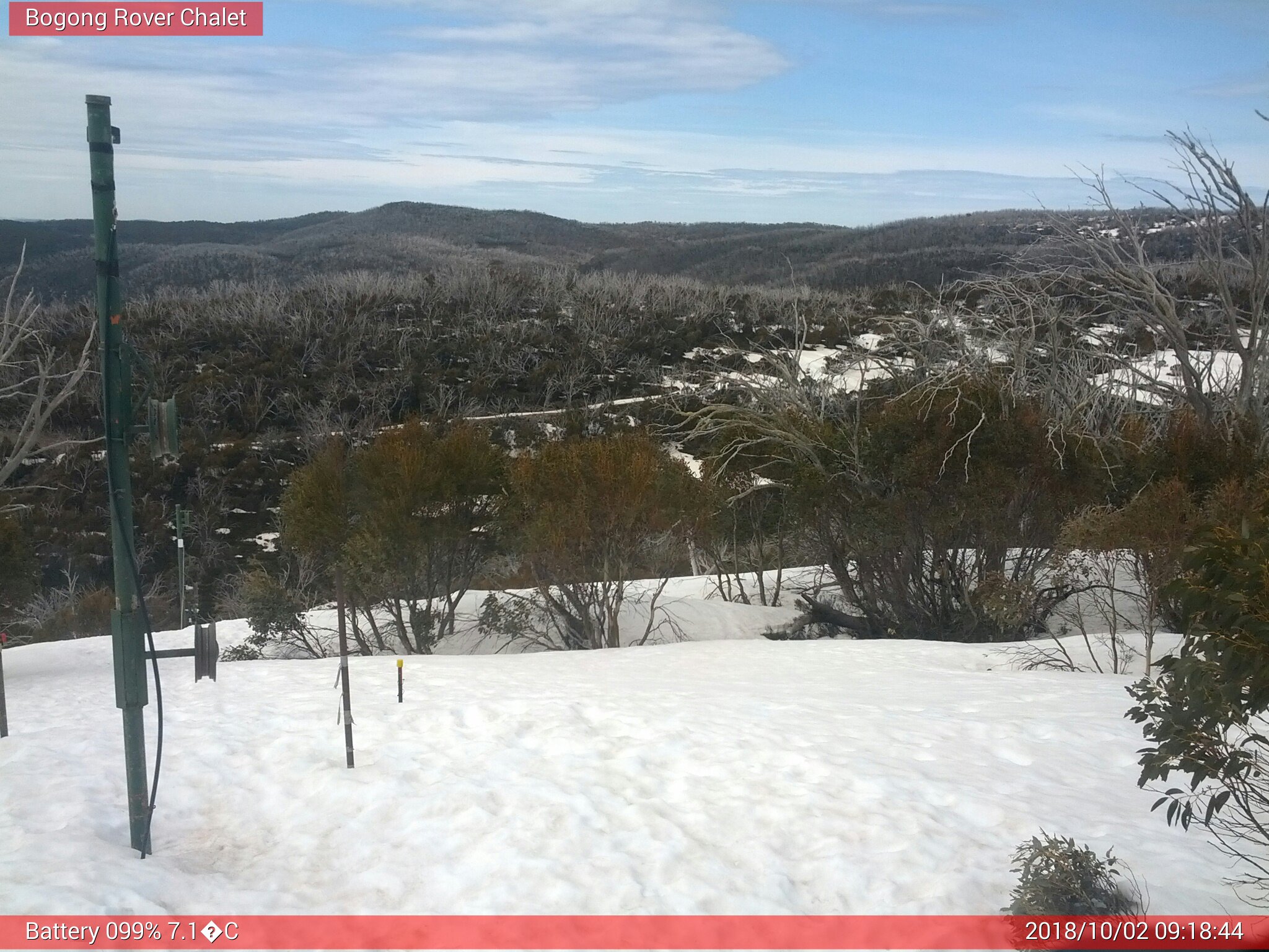 Bogong Web Cam 9:18am Tuesday 2nd of October 2018