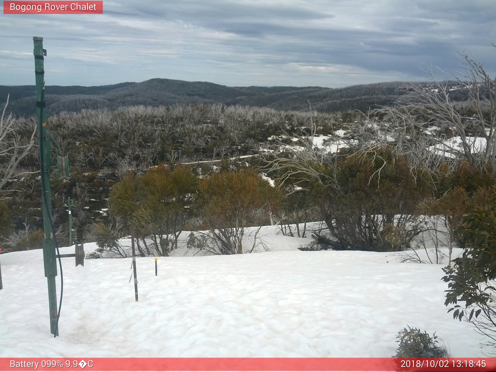 Bogong Web Cam 1:18pm Tuesday 2nd of October 2018