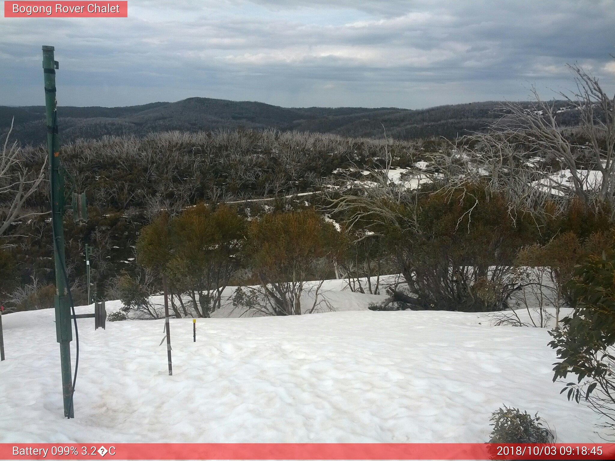 Bogong Web Cam 9:18am Wednesday 3rd of October 2018