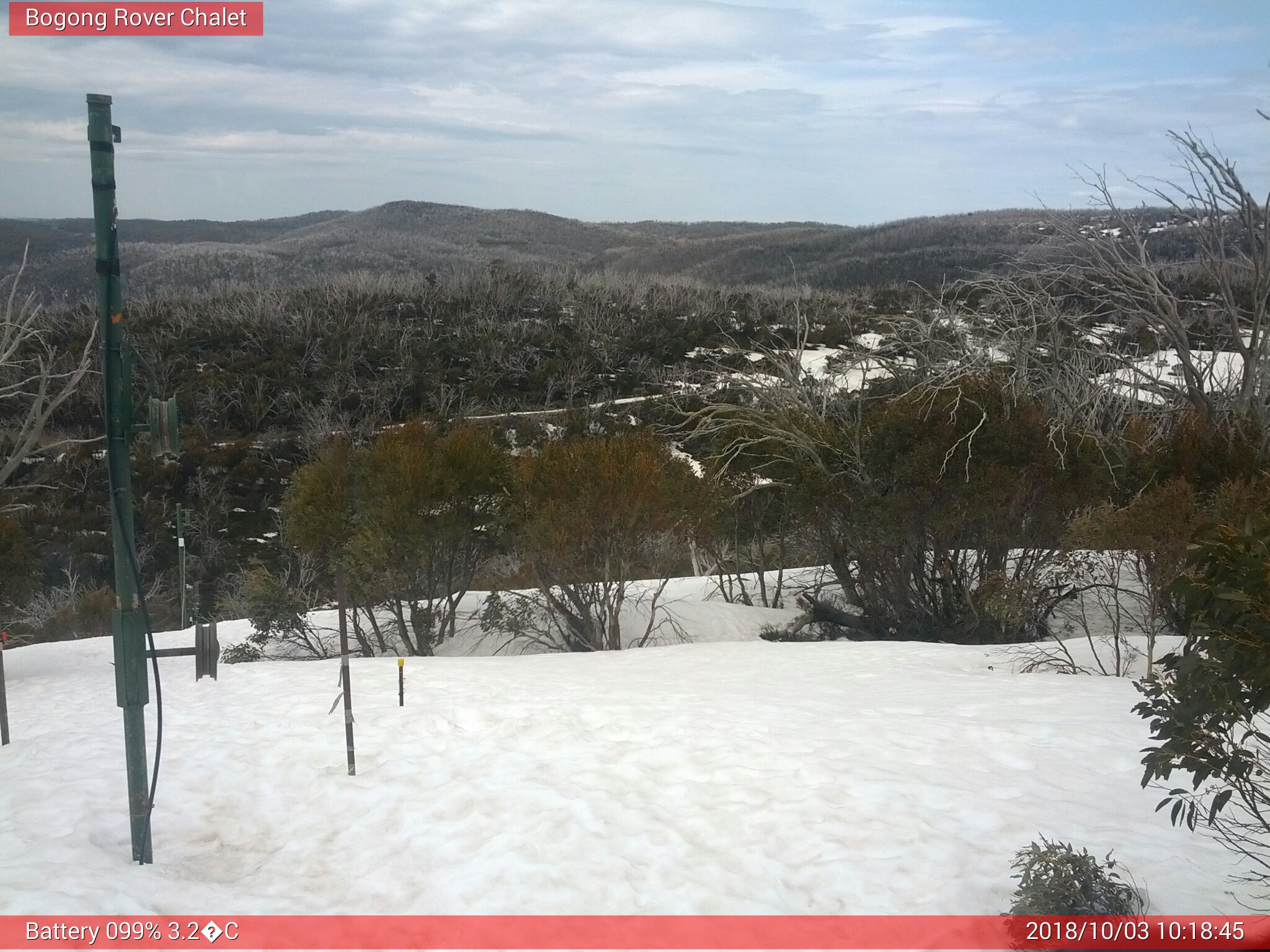 Bogong Web Cam 10:18am Wednesday 3rd of October 2018