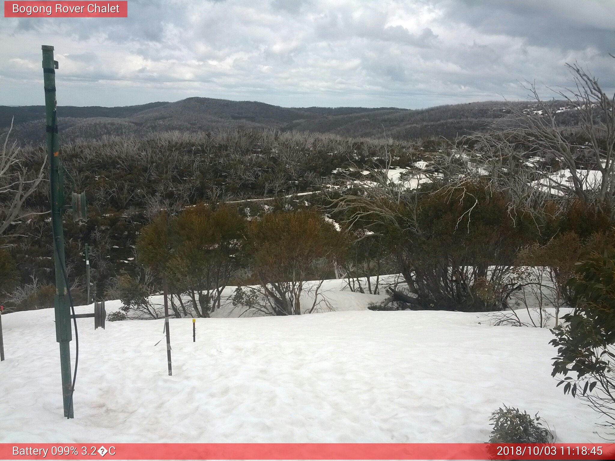 Bogong Web Cam 11:18am Wednesday 3rd of October 2018