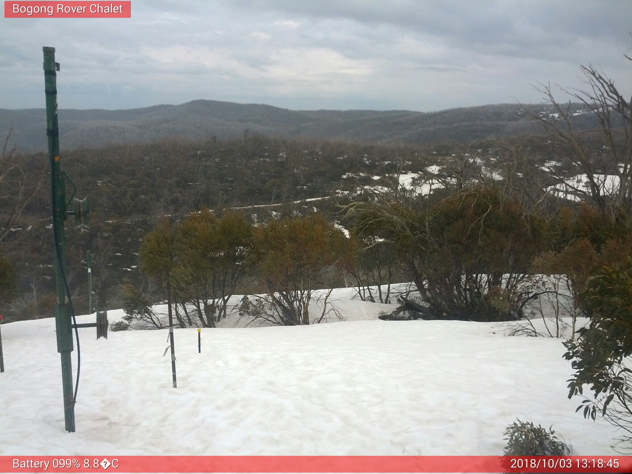 Bogong Web Cam 1:18pm Wednesday 3rd of October 2018