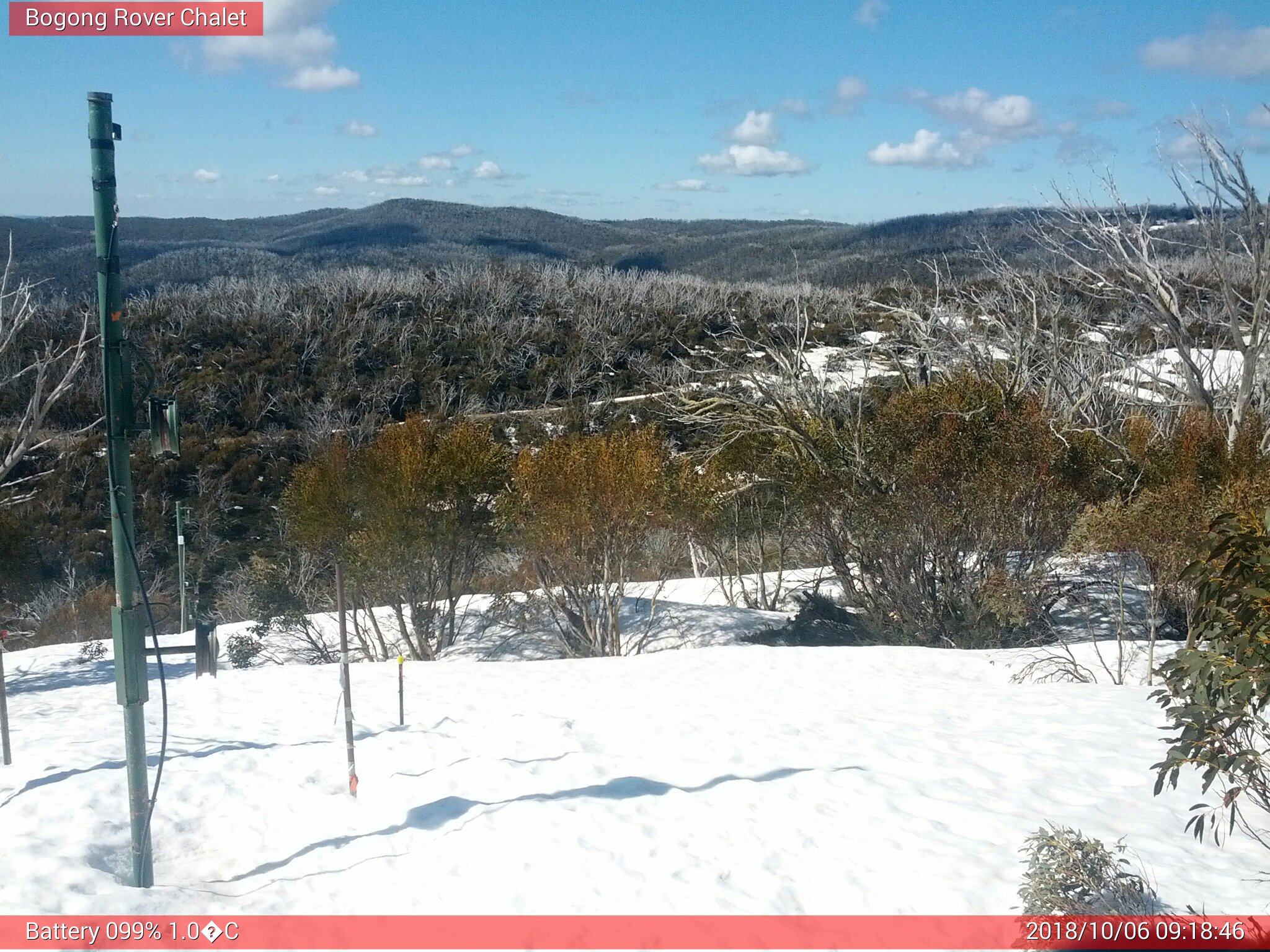 Bogong Web Cam 9:18am Saturday 6th of October 2018