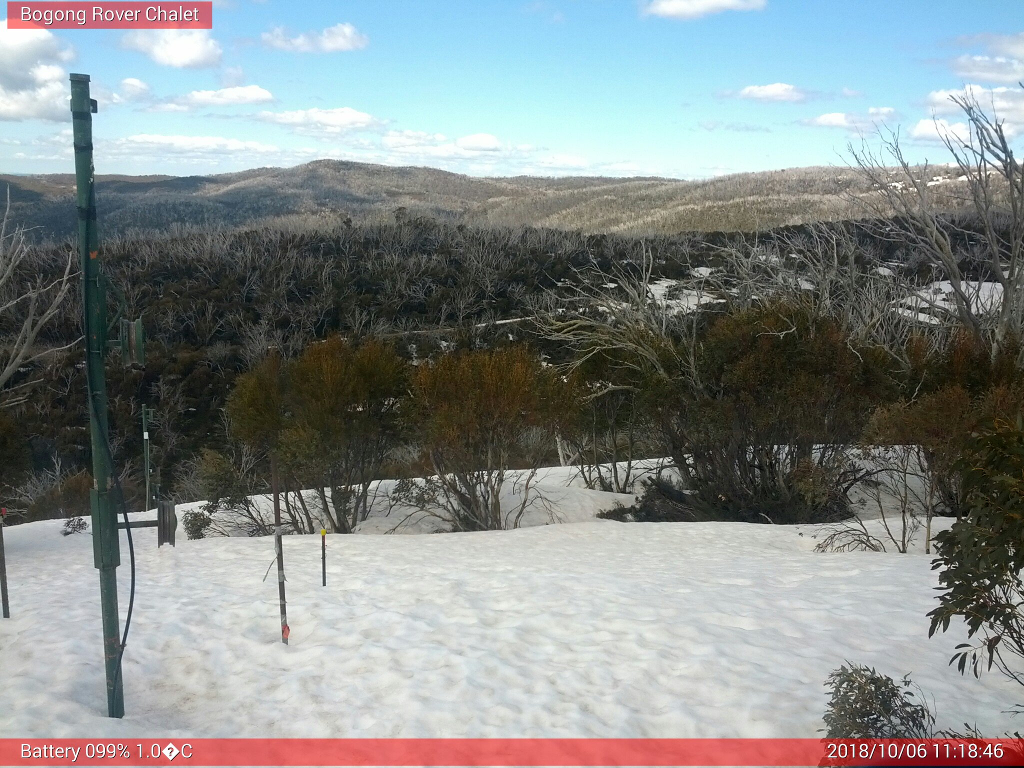 Bogong Web Cam 11:18am Saturday 6th of October 2018