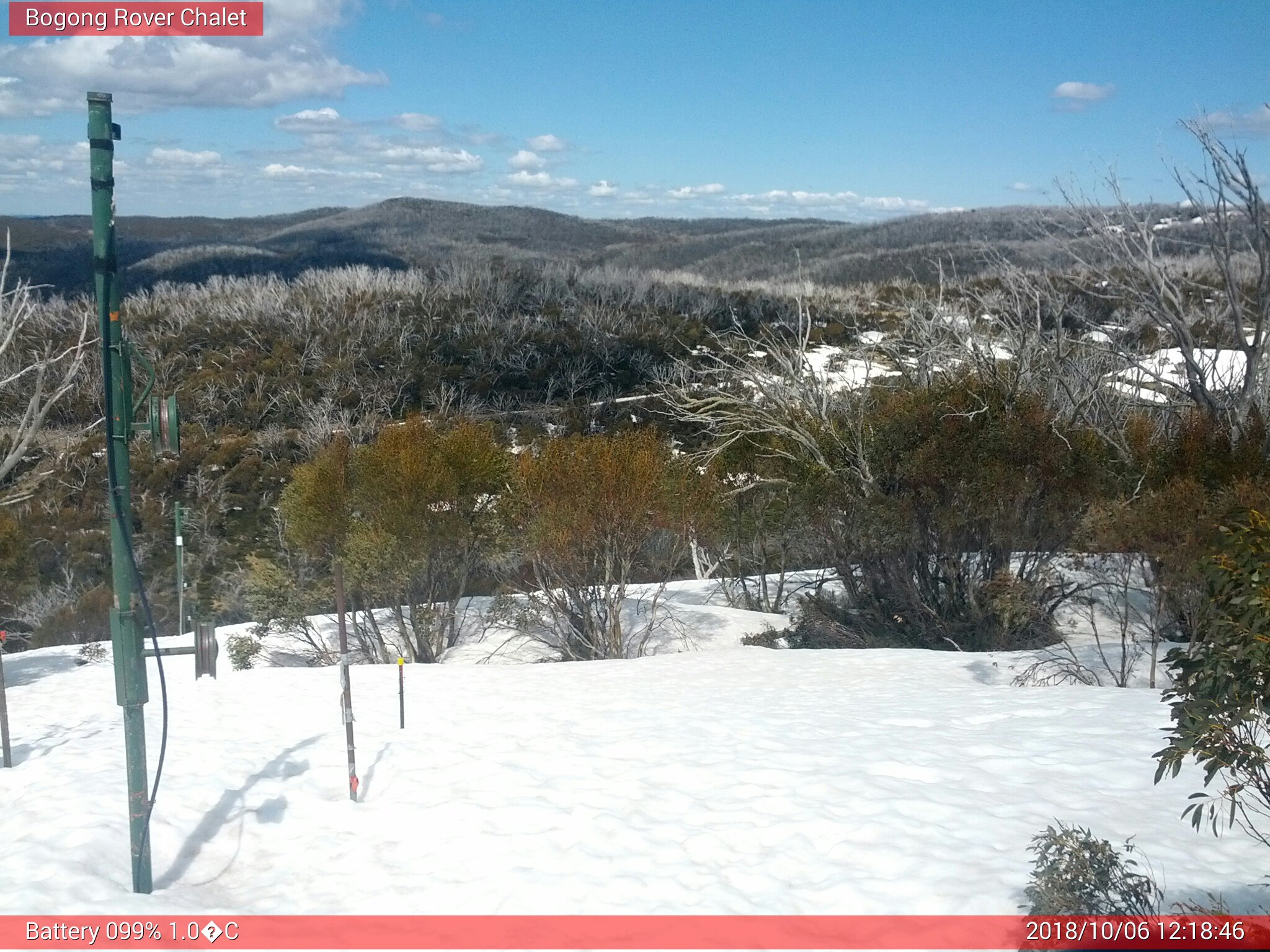 Bogong Web Cam 12:18pm Saturday 6th of October 2018