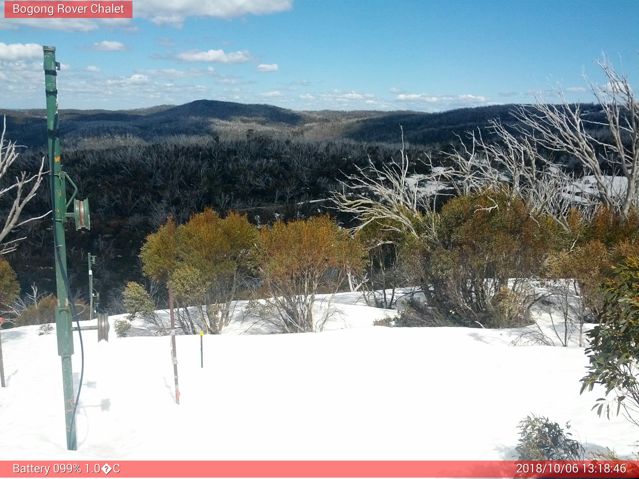 Bogong Web Cam 1:18pm Saturday 6th of October 2018