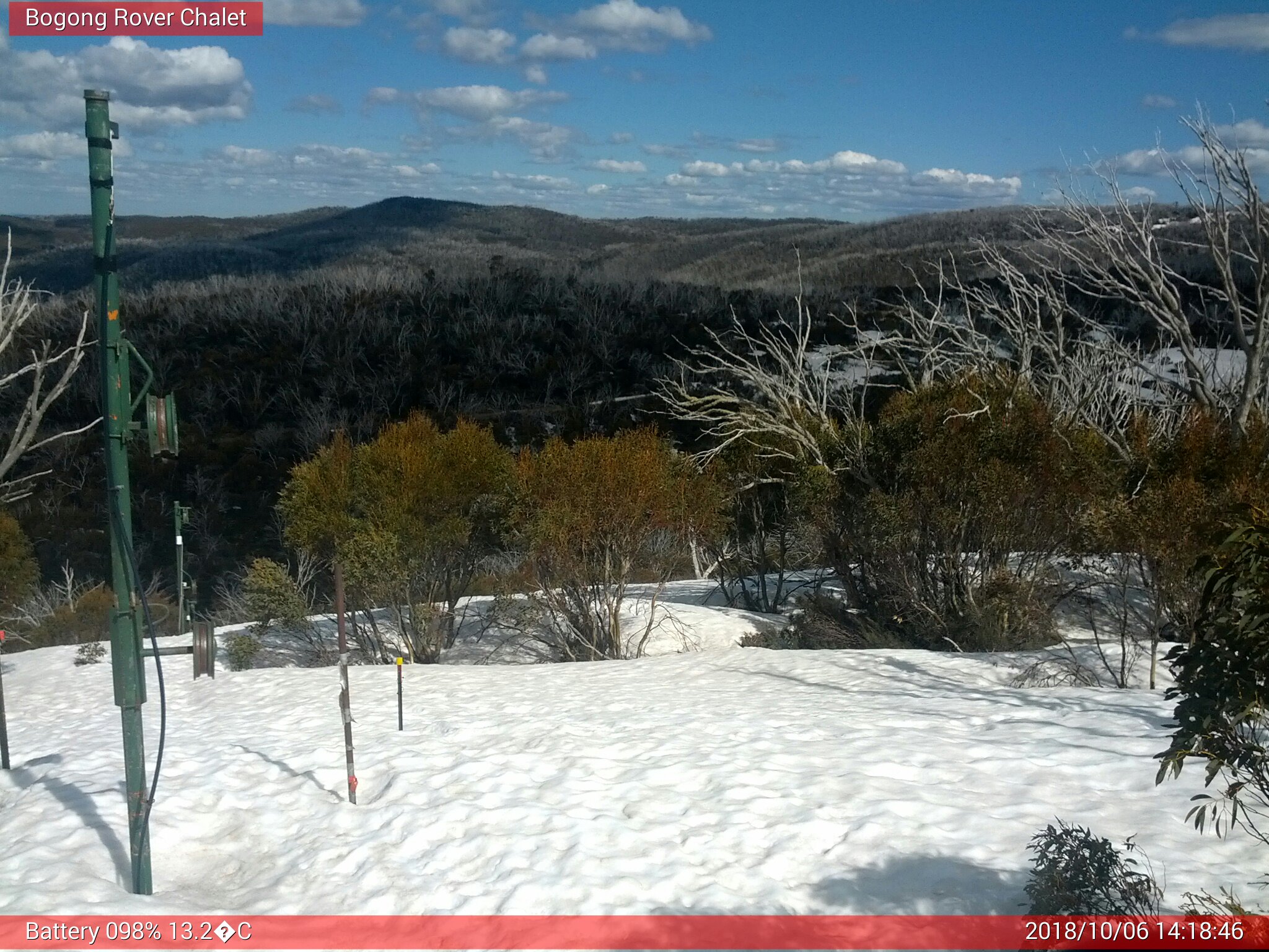 Bogong Web Cam 2:18pm Saturday 6th of October 2018