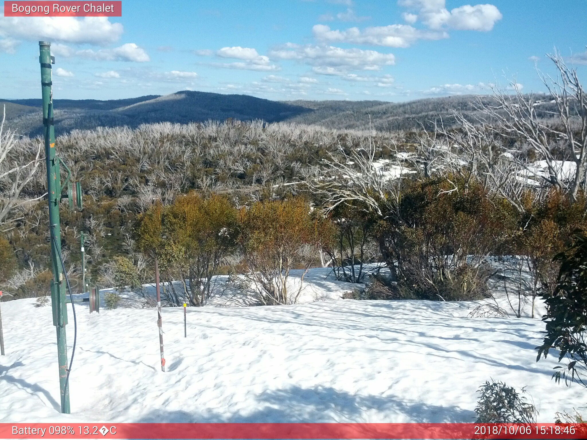 Bogong Web Cam 3:18pm Saturday 6th of October 2018