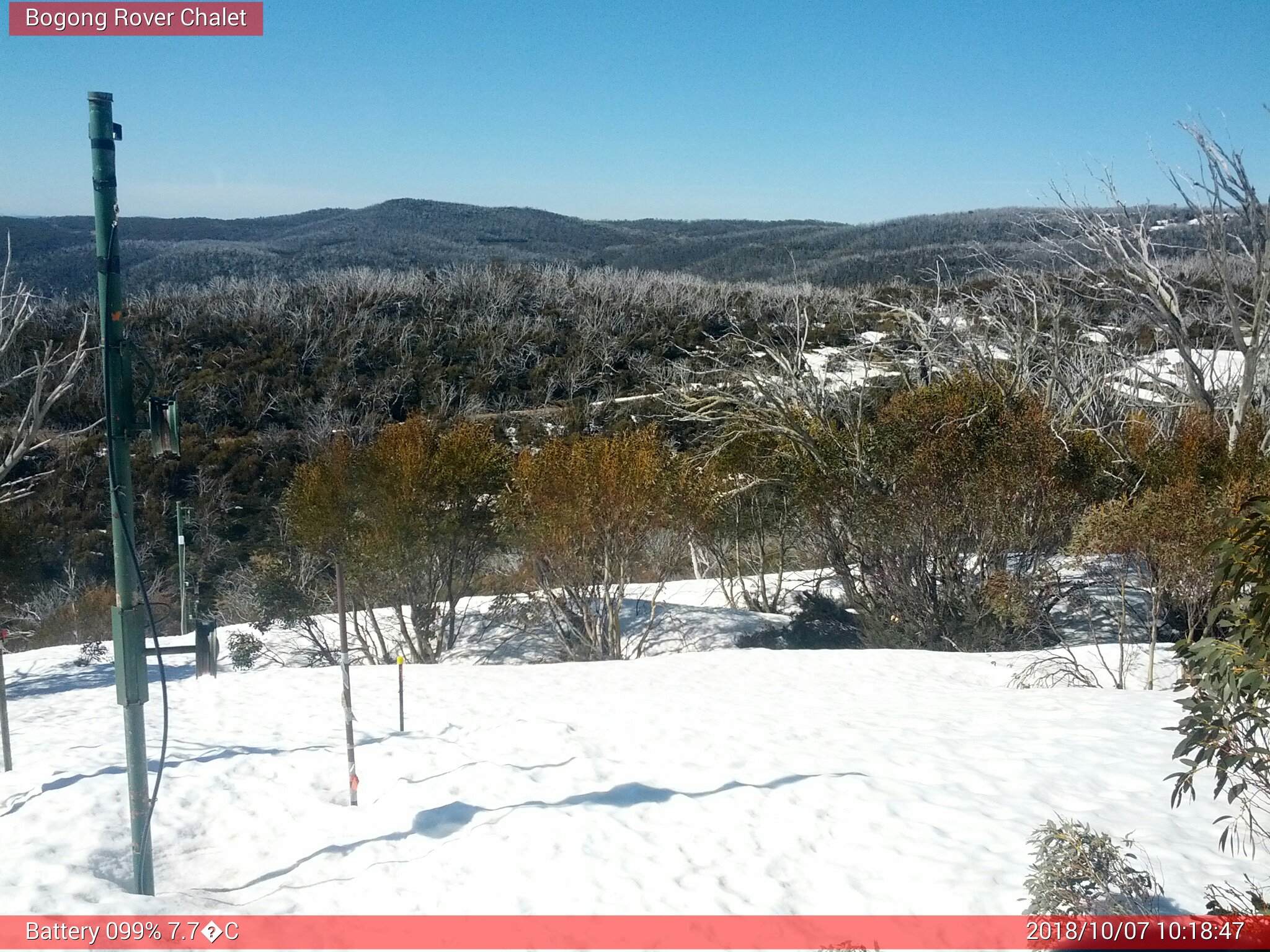 Bogong Web Cam 10:18am Sunday 7th of October 2018