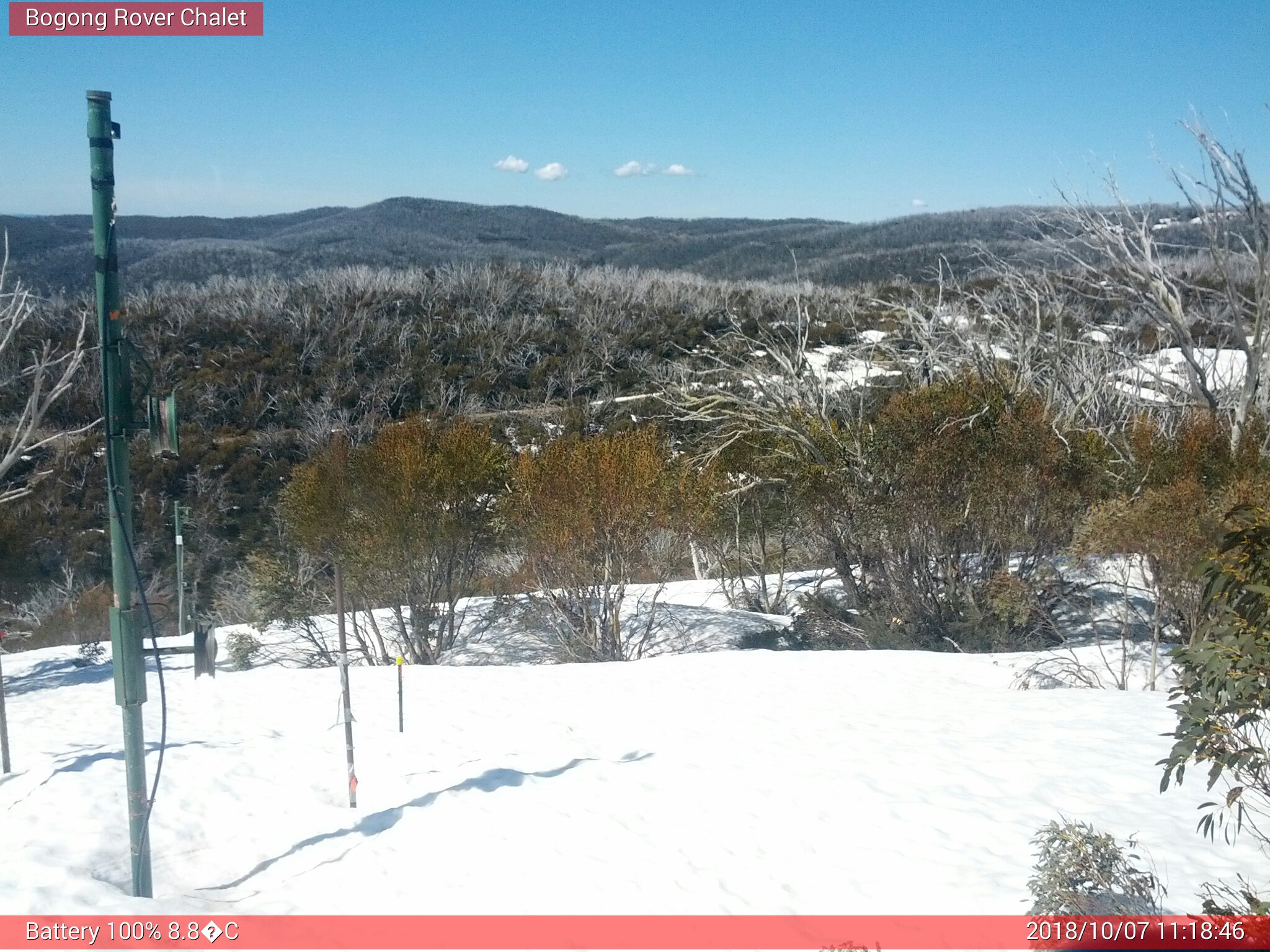 Bogong Web Cam 11:18am Sunday 7th of October 2018