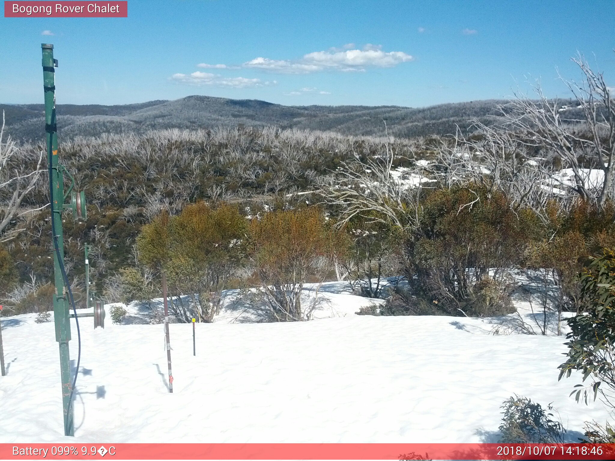 Bogong Web Cam 2:18pm Sunday 7th of October 2018