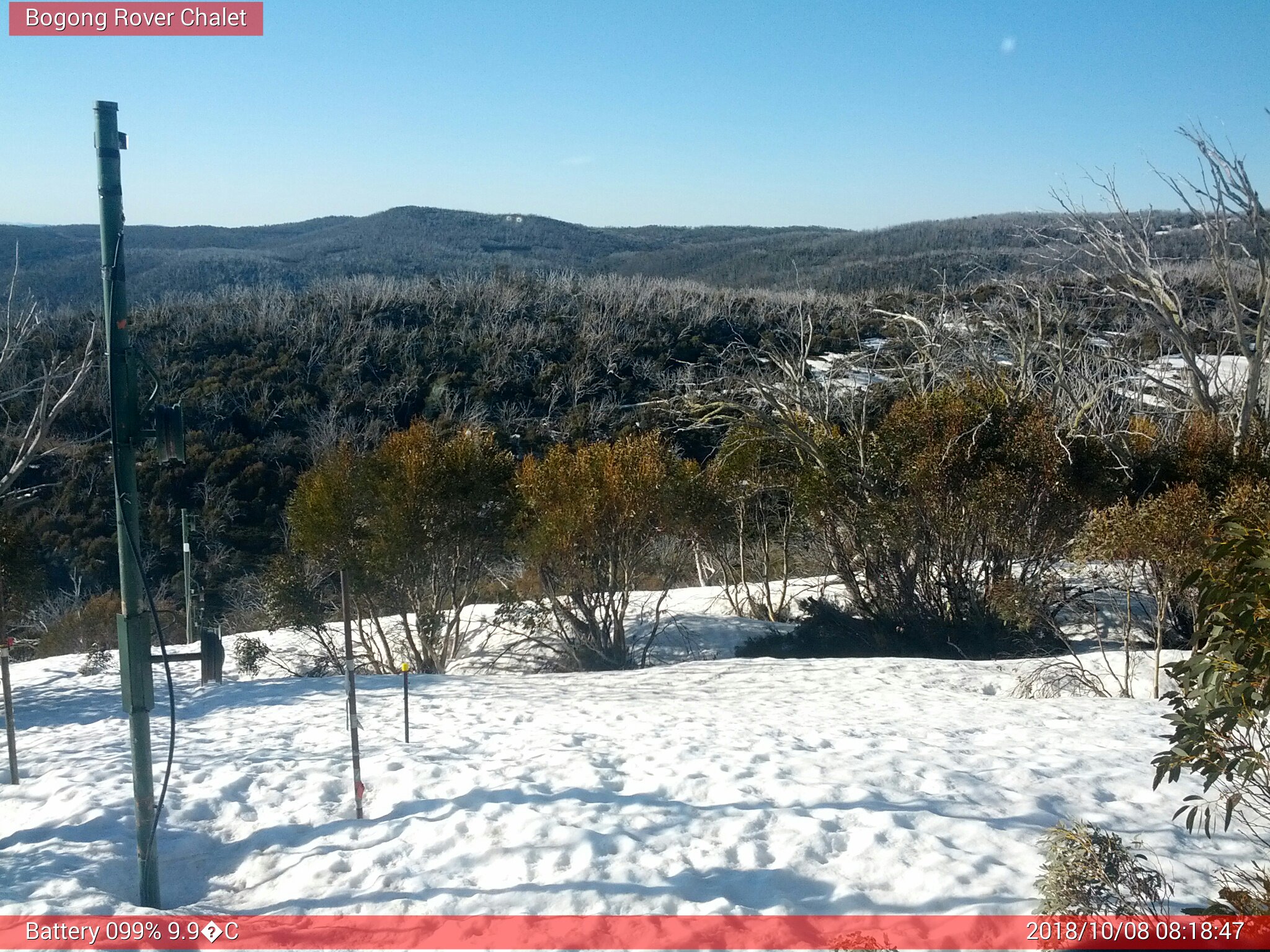 Bogong Web Cam 8:18am Monday 8th of October 2018