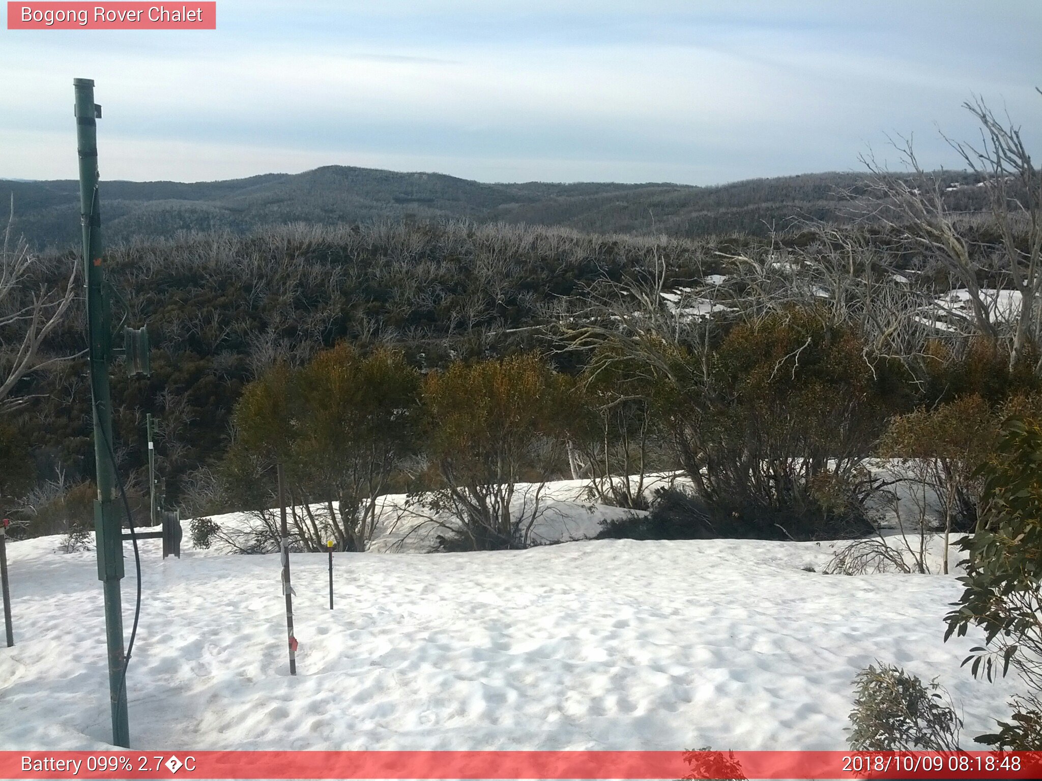 Bogong Web Cam 8:18am Tuesday 9th of October 2018