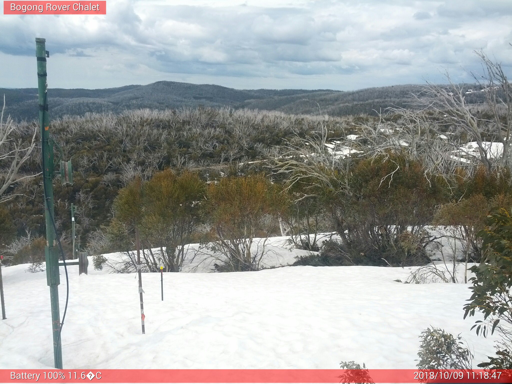 Bogong Web Cam 11:18am Tuesday 9th of October 2018