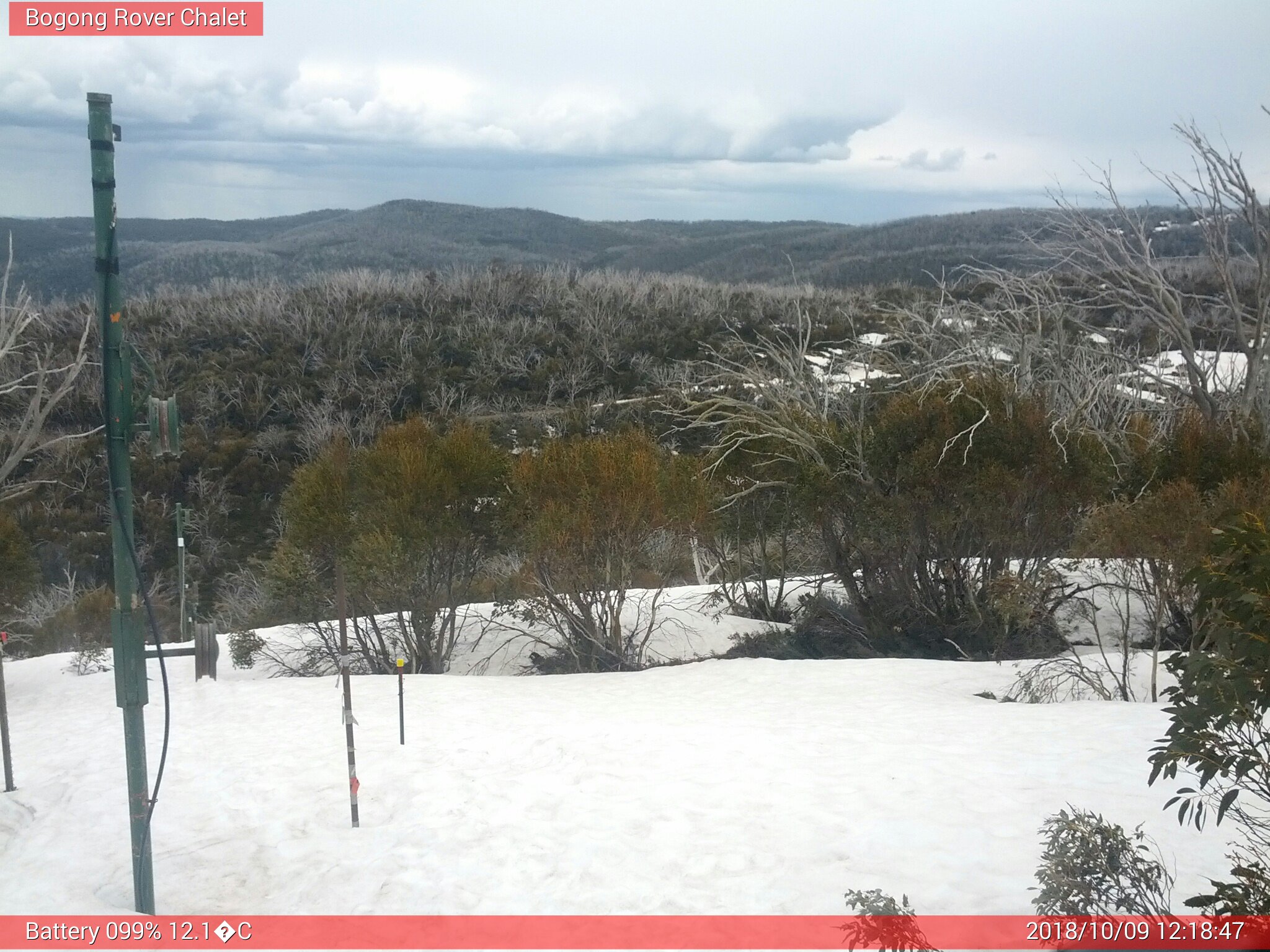 Bogong Web Cam 12:18pm Tuesday 9th of October 2018