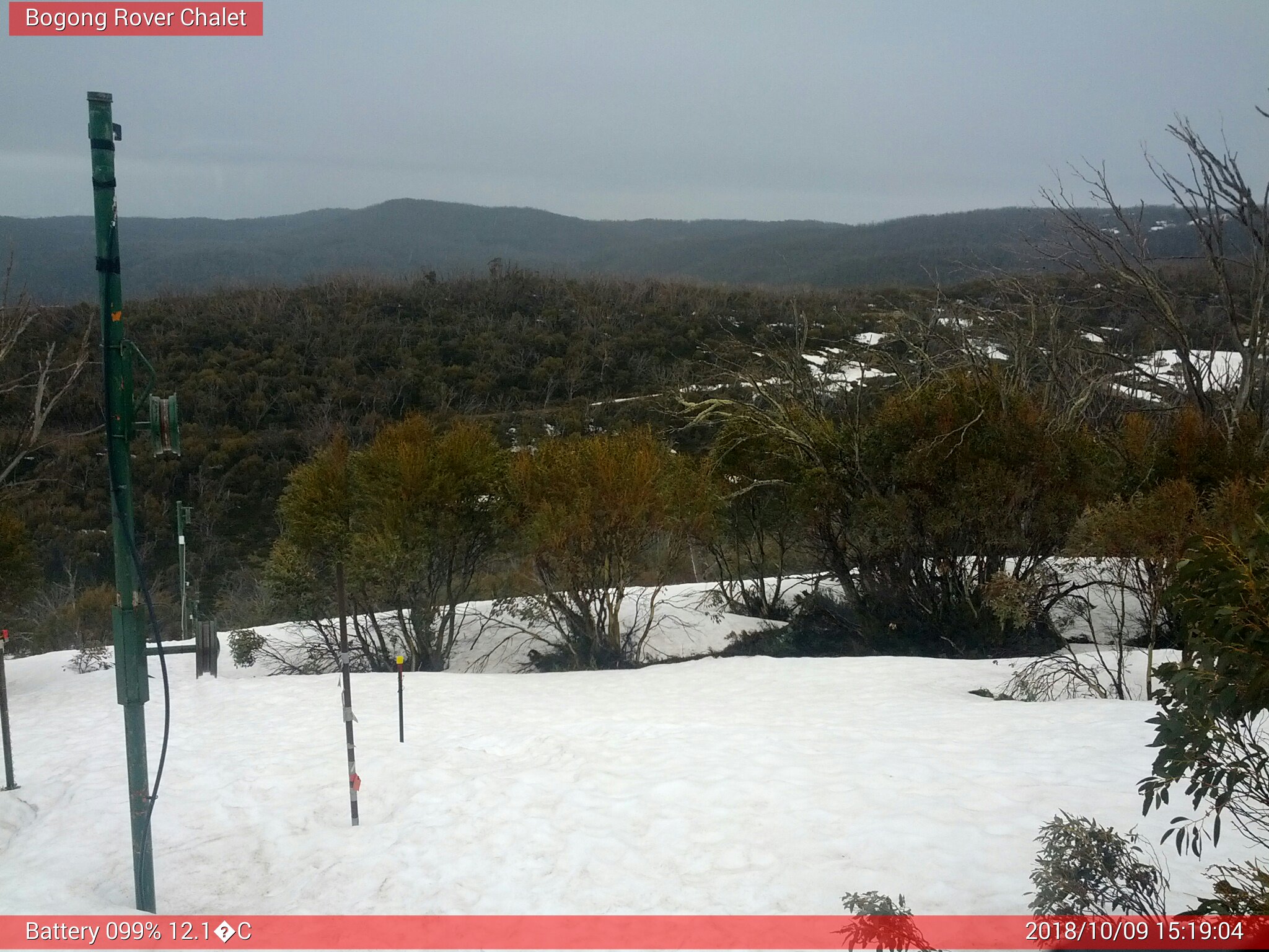 Bogong Web Cam 3:19pm Tuesday 9th of October 2018