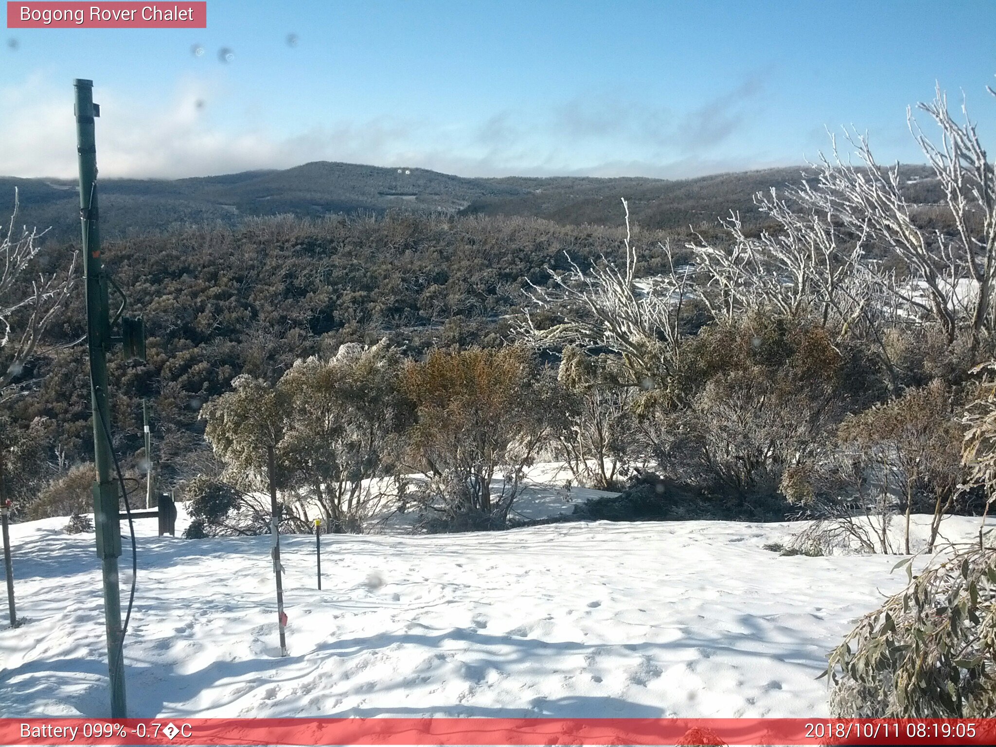 Bogong Web Cam 8:19am Thursday 11th of October 2018