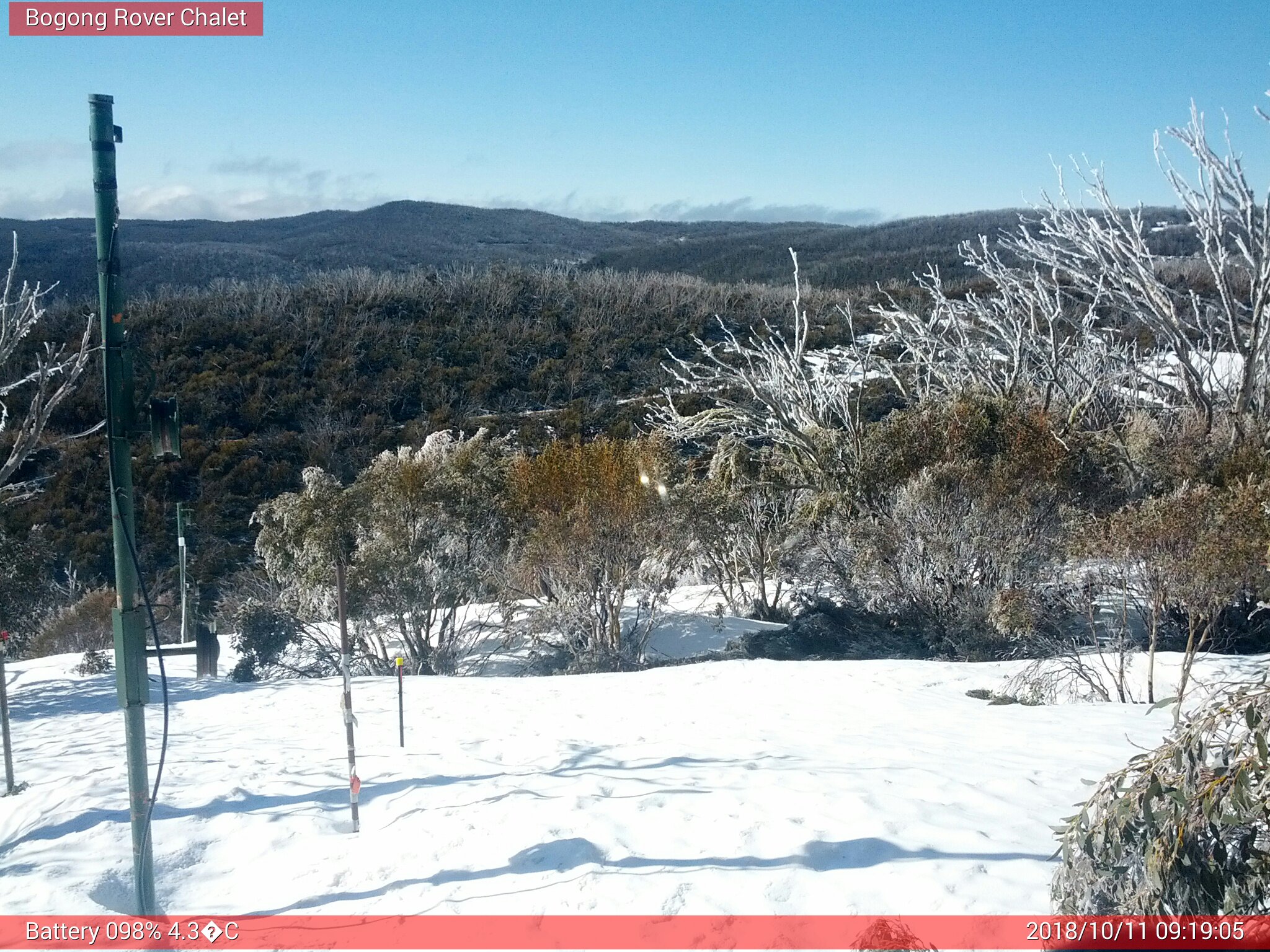 Bogong Web Cam 9:19am Thursday 11th of October 2018