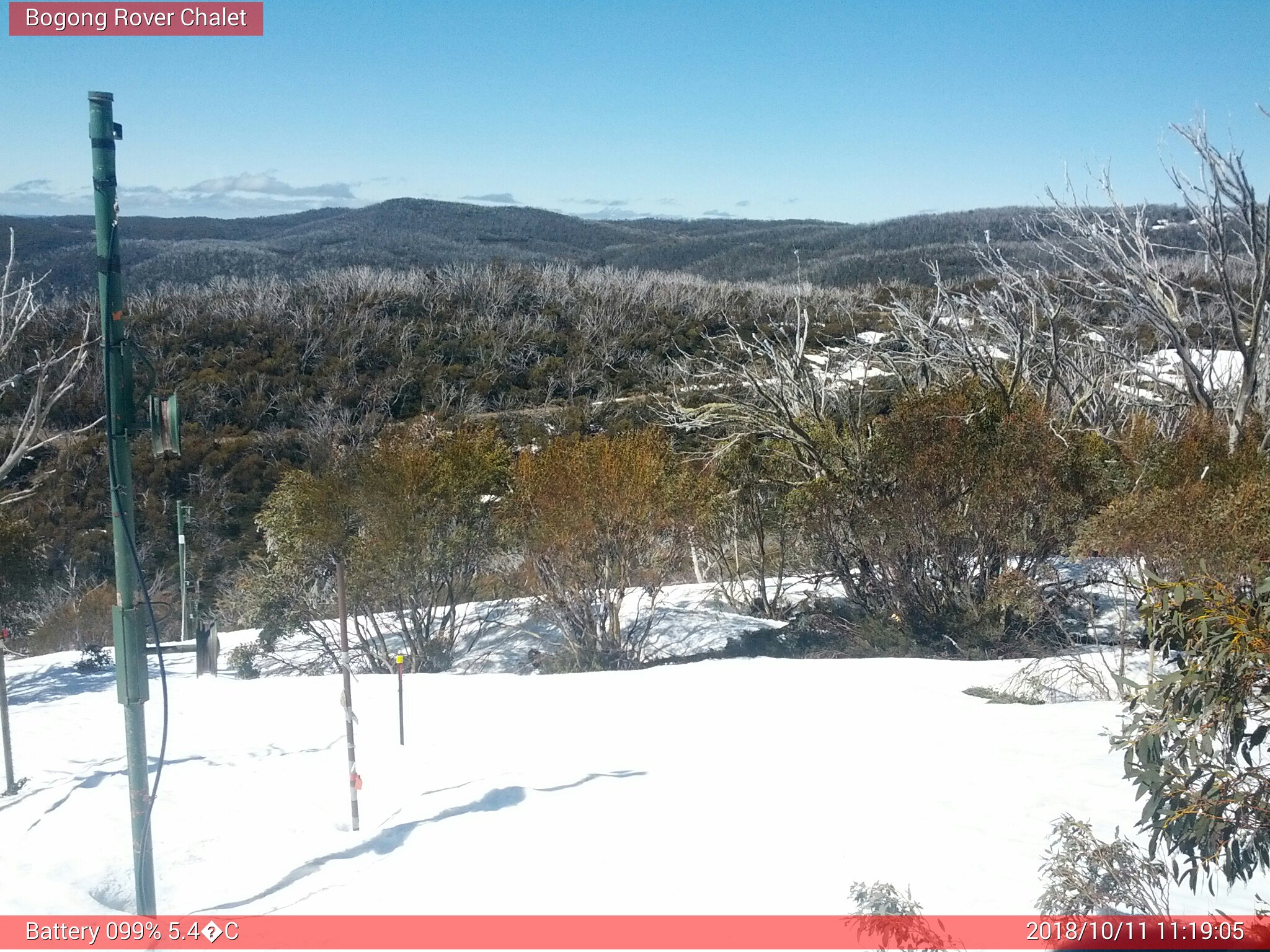 Bogong Web Cam 11:19am Thursday 11th of October 2018