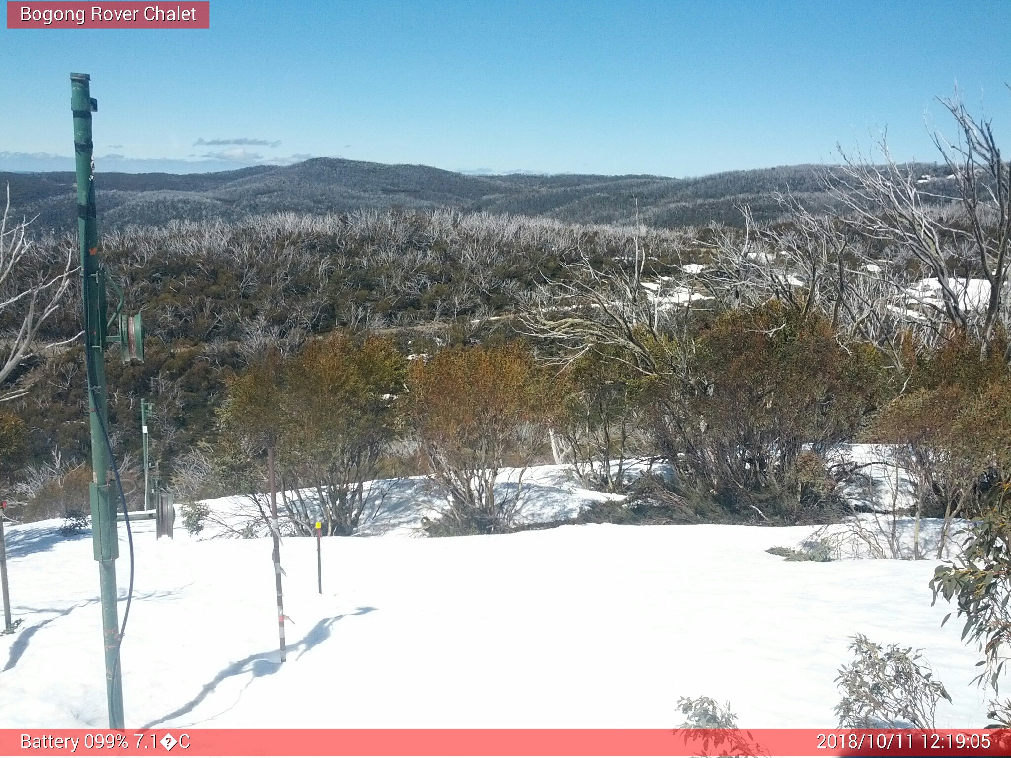 Bogong Web Cam 12:19pm Thursday 11th of October 2018