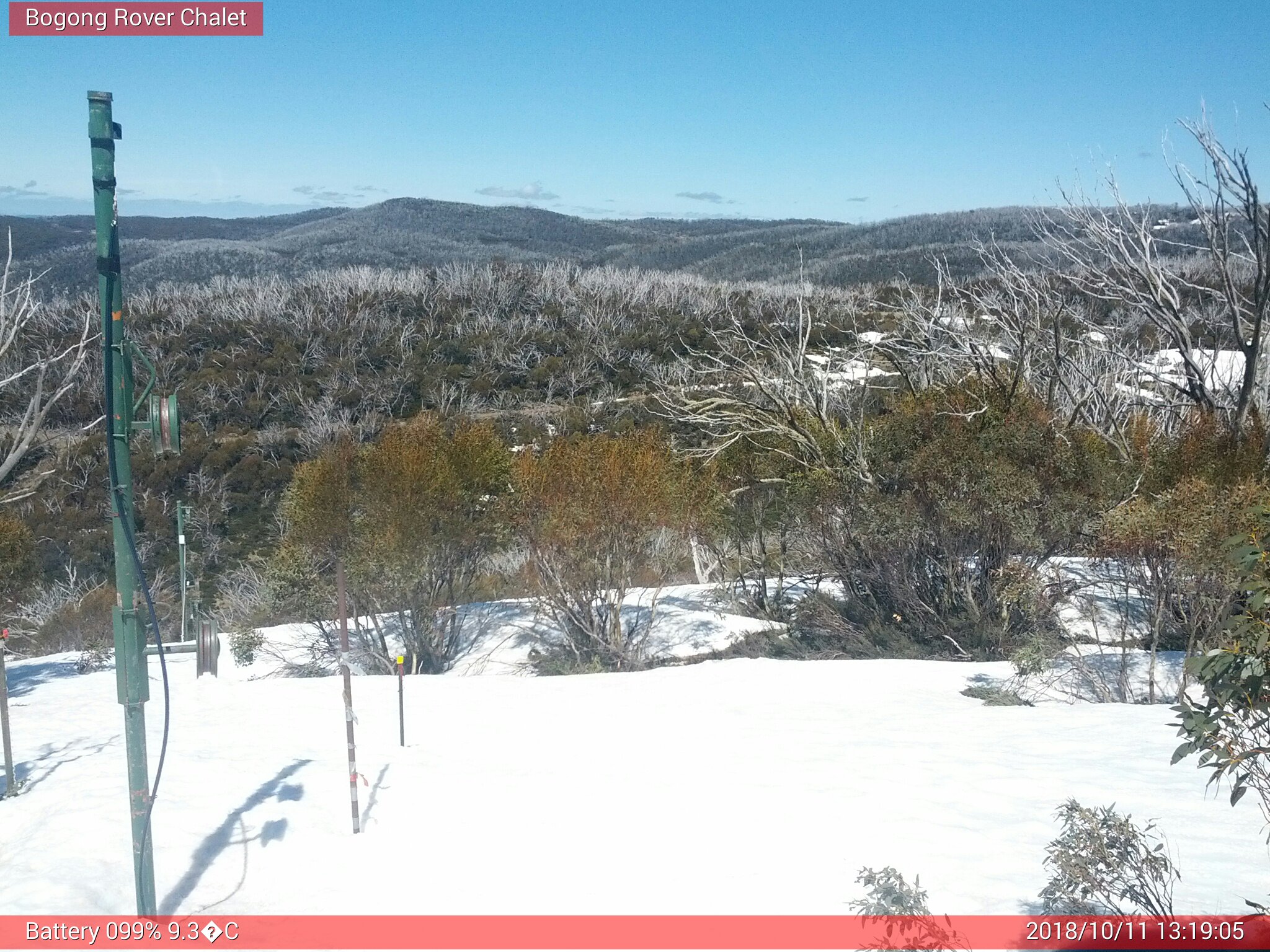 Bogong Web Cam 1:19pm Thursday 11th of October 2018