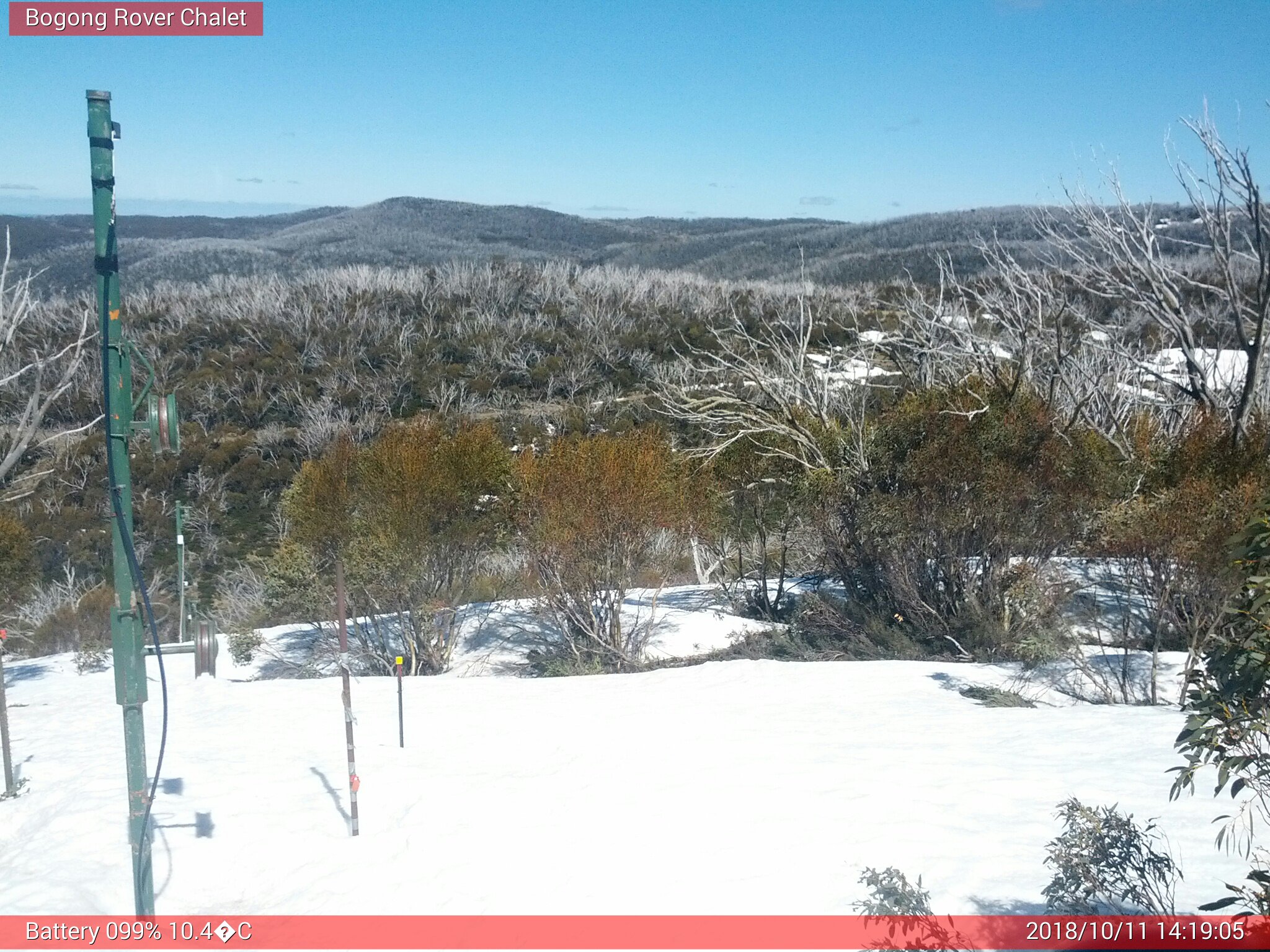 Bogong Web Cam 2:19pm Thursday 11th of October 2018