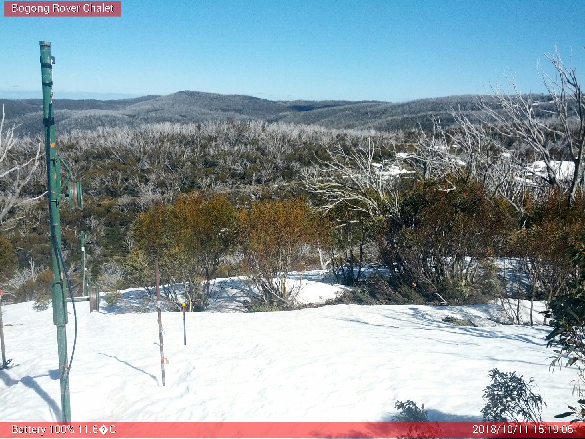 Bogong Web Cam 3:19pm Thursday 11th of October 2018