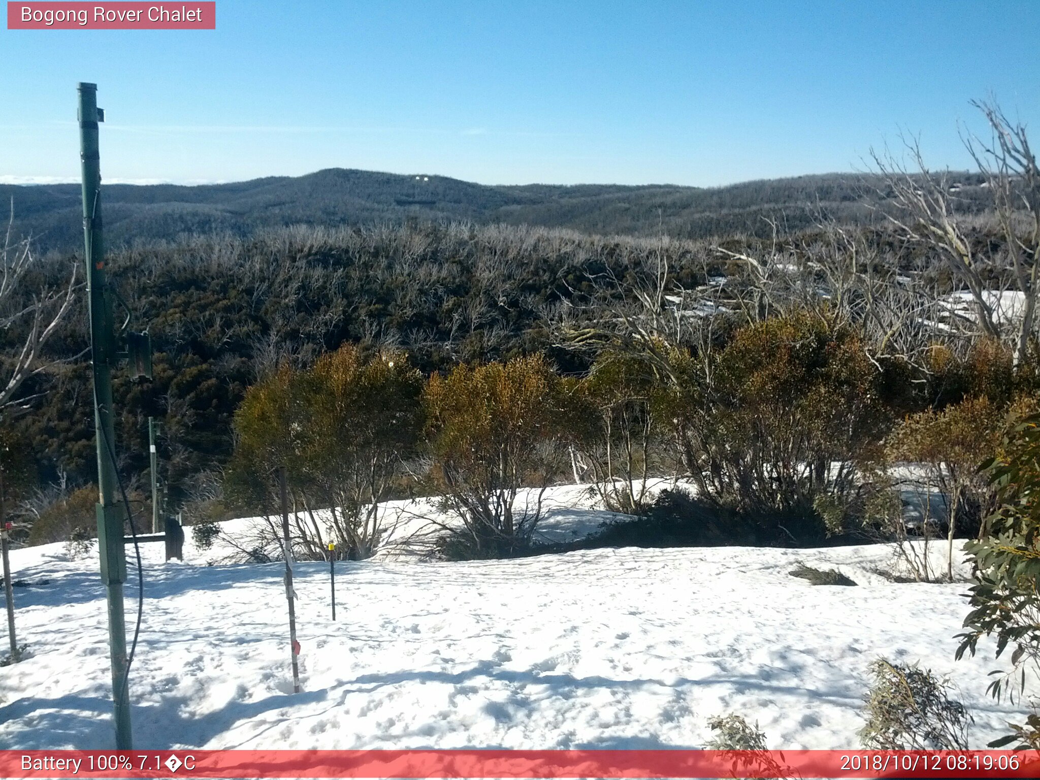 Bogong Web Cam 8:19am Friday 12th of October 2018