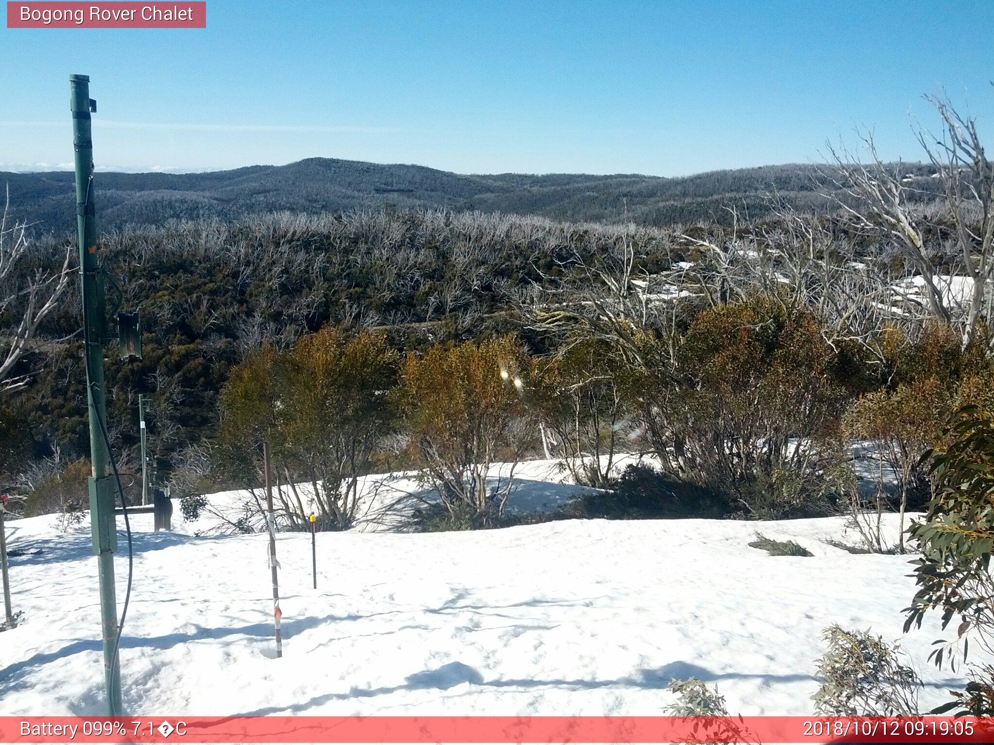 Bogong Web Cam 9:19am Friday 12th of October 2018