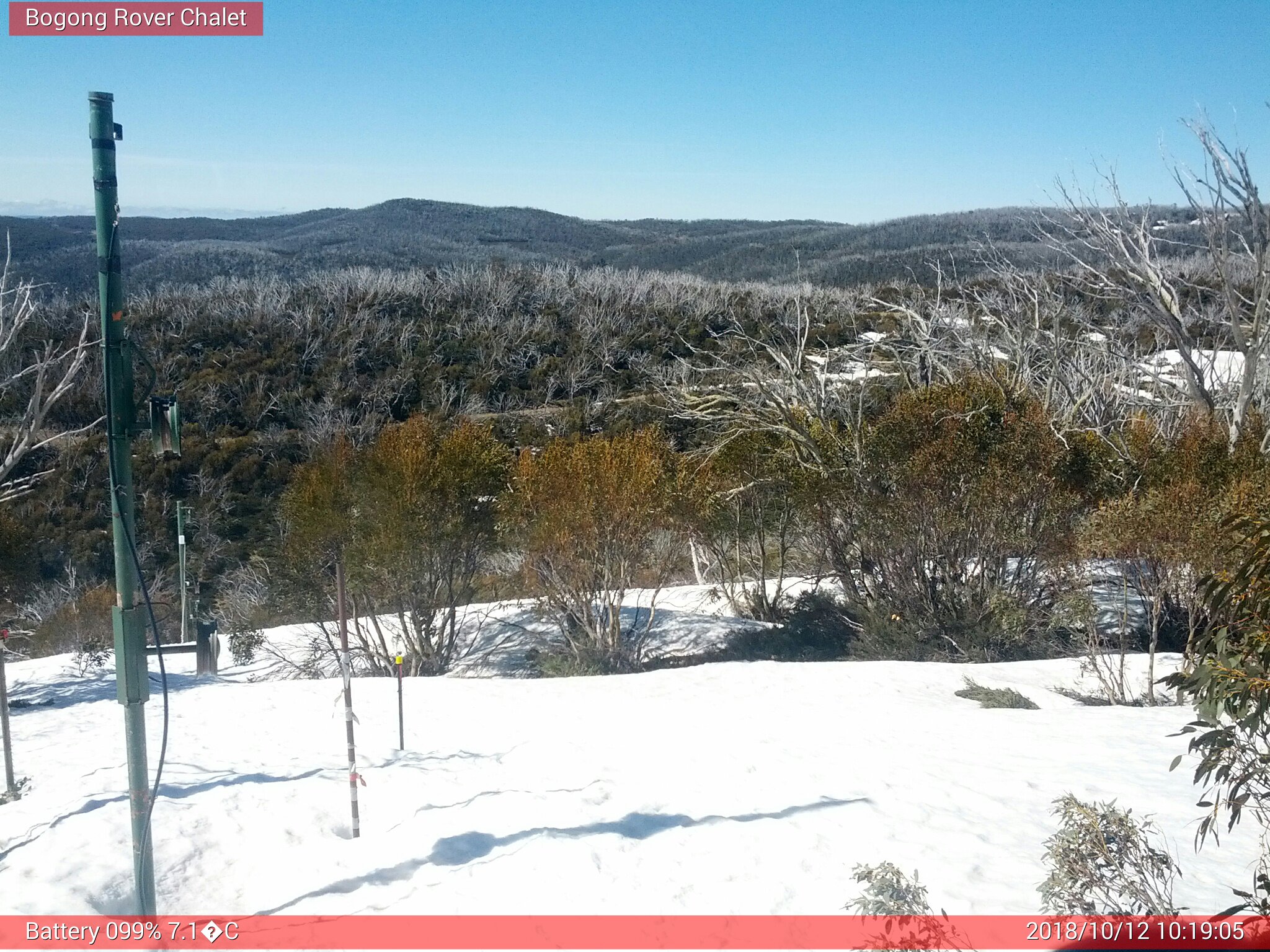 Bogong Web Cam 10:19am Friday 12th of October 2018