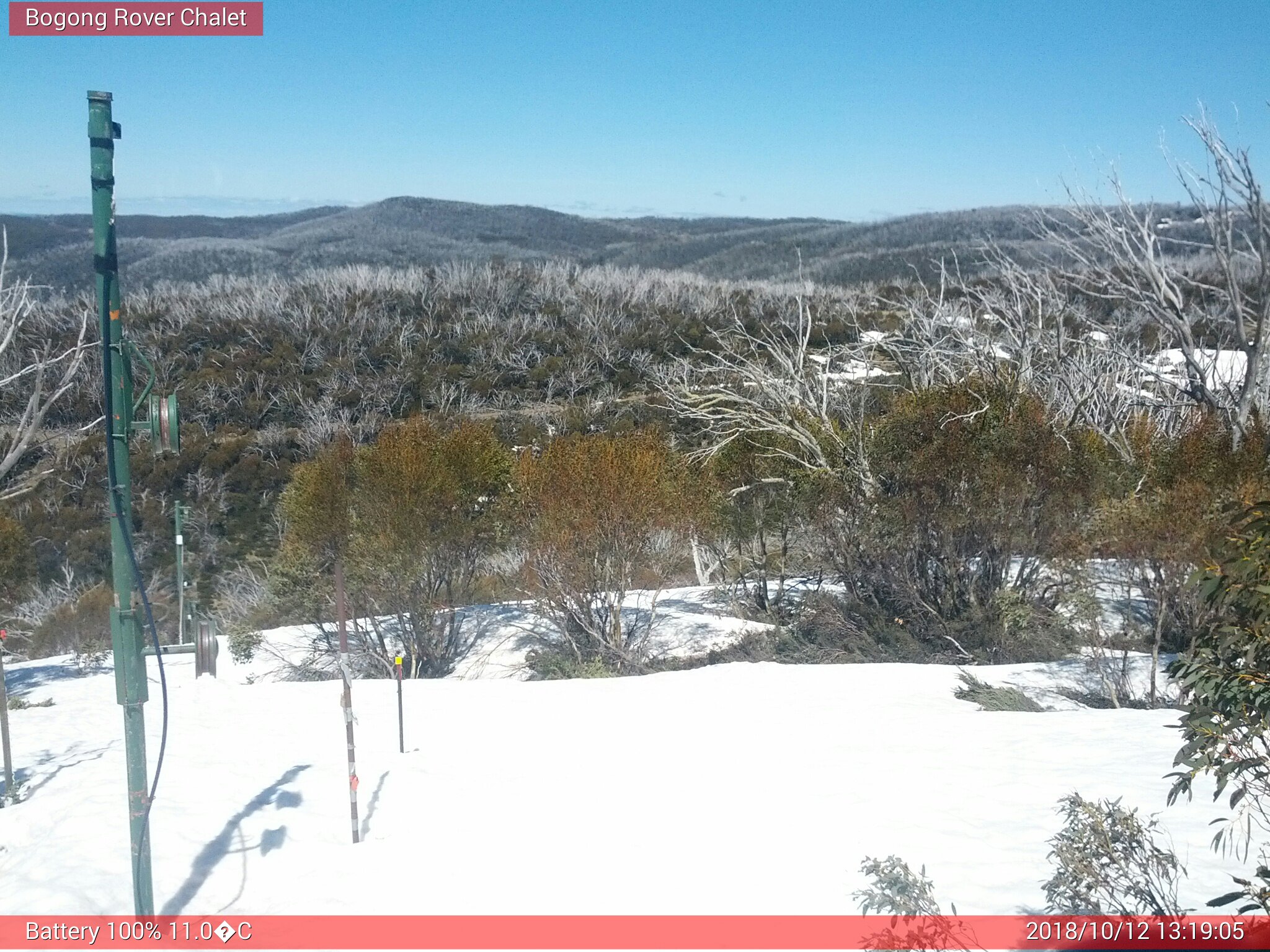 Bogong Web Cam 1:19pm Friday 12th of October 2018