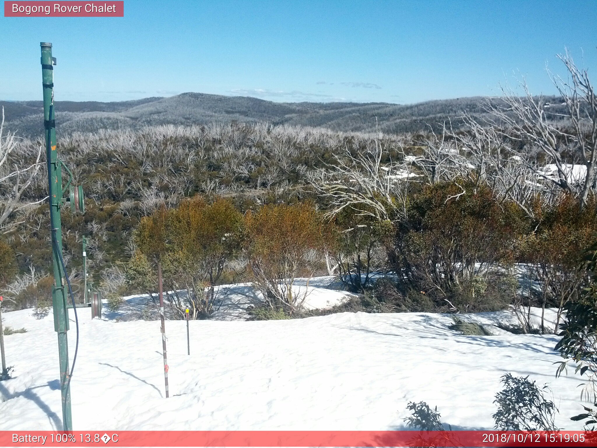 Bogong Web Cam 3:19pm Friday 12th of October 2018