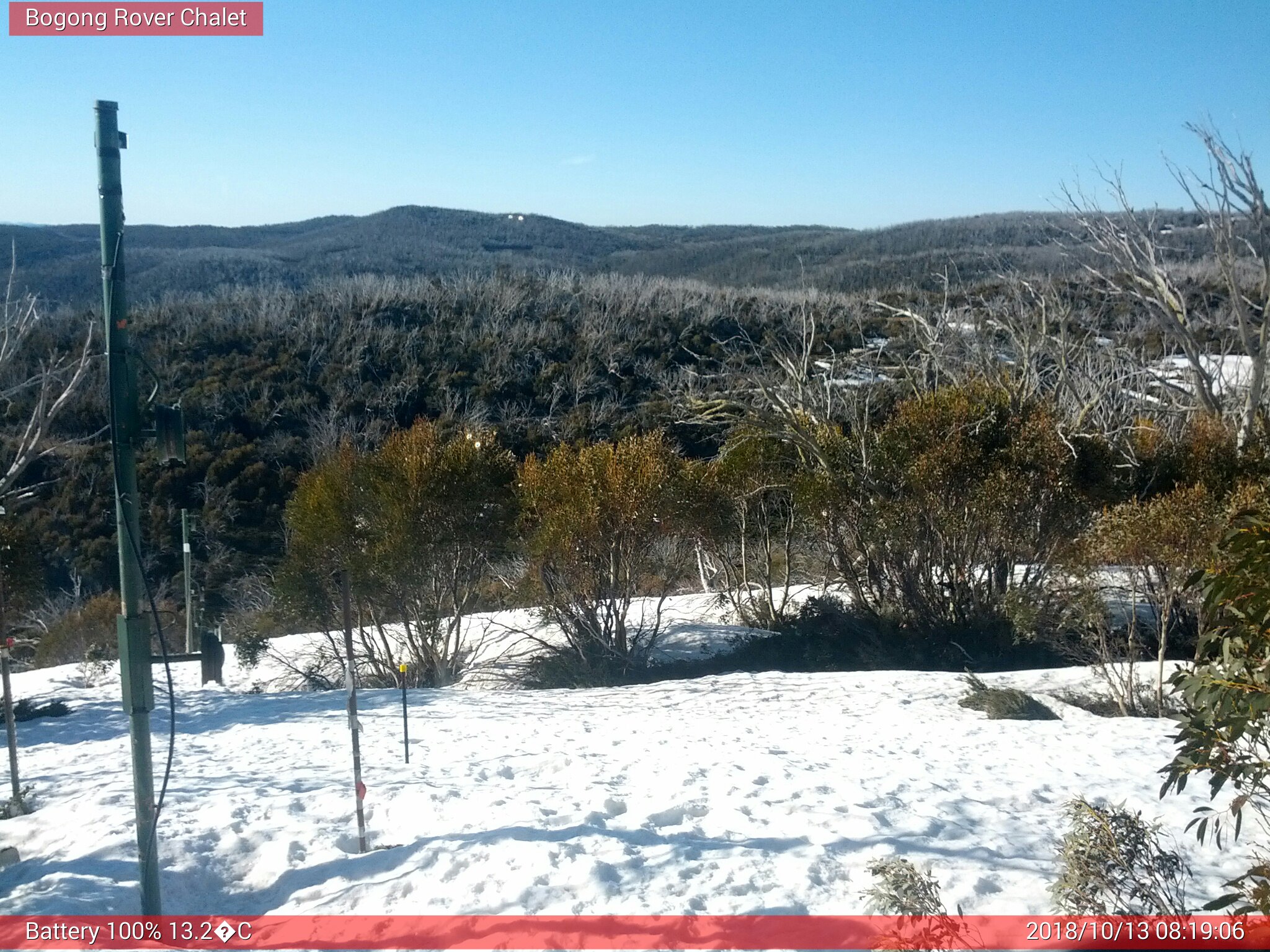 Bogong Web Cam 8:19am Saturday 13th of October 2018