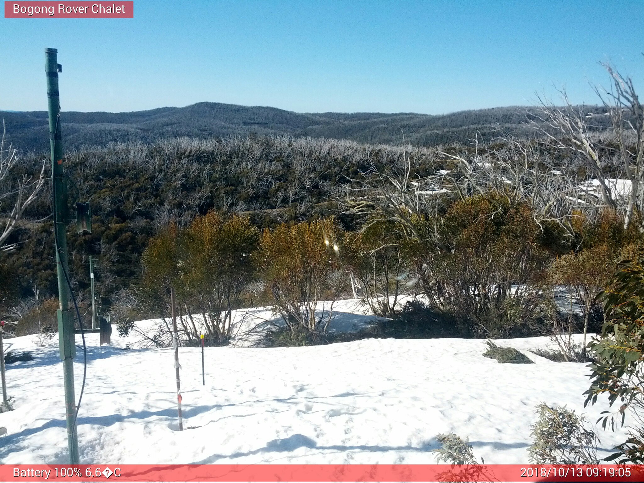 Bogong Web Cam 9:19am Saturday 13th of October 2018