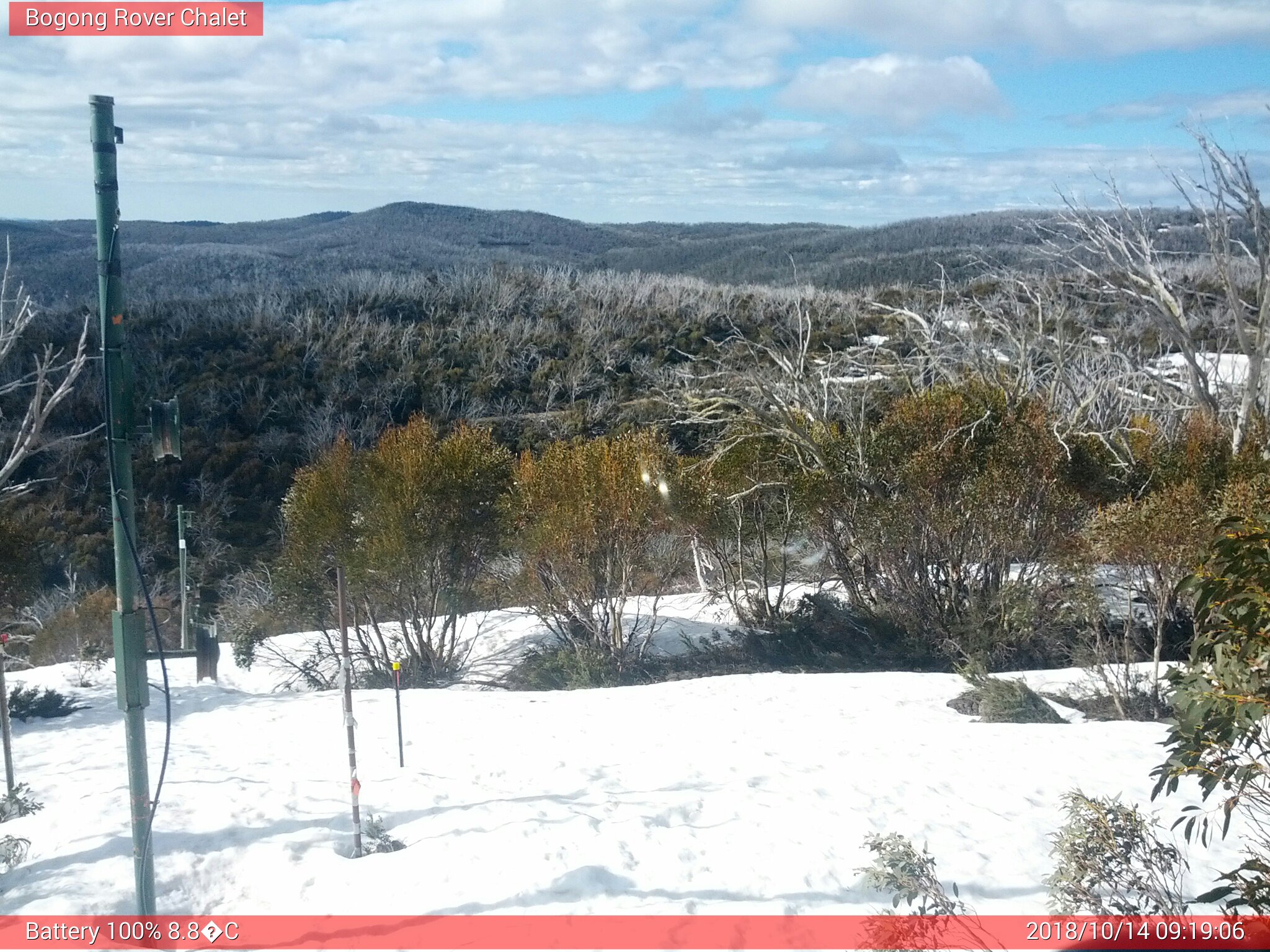 Bogong Web Cam 9:19am Sunday 14th of October 2018