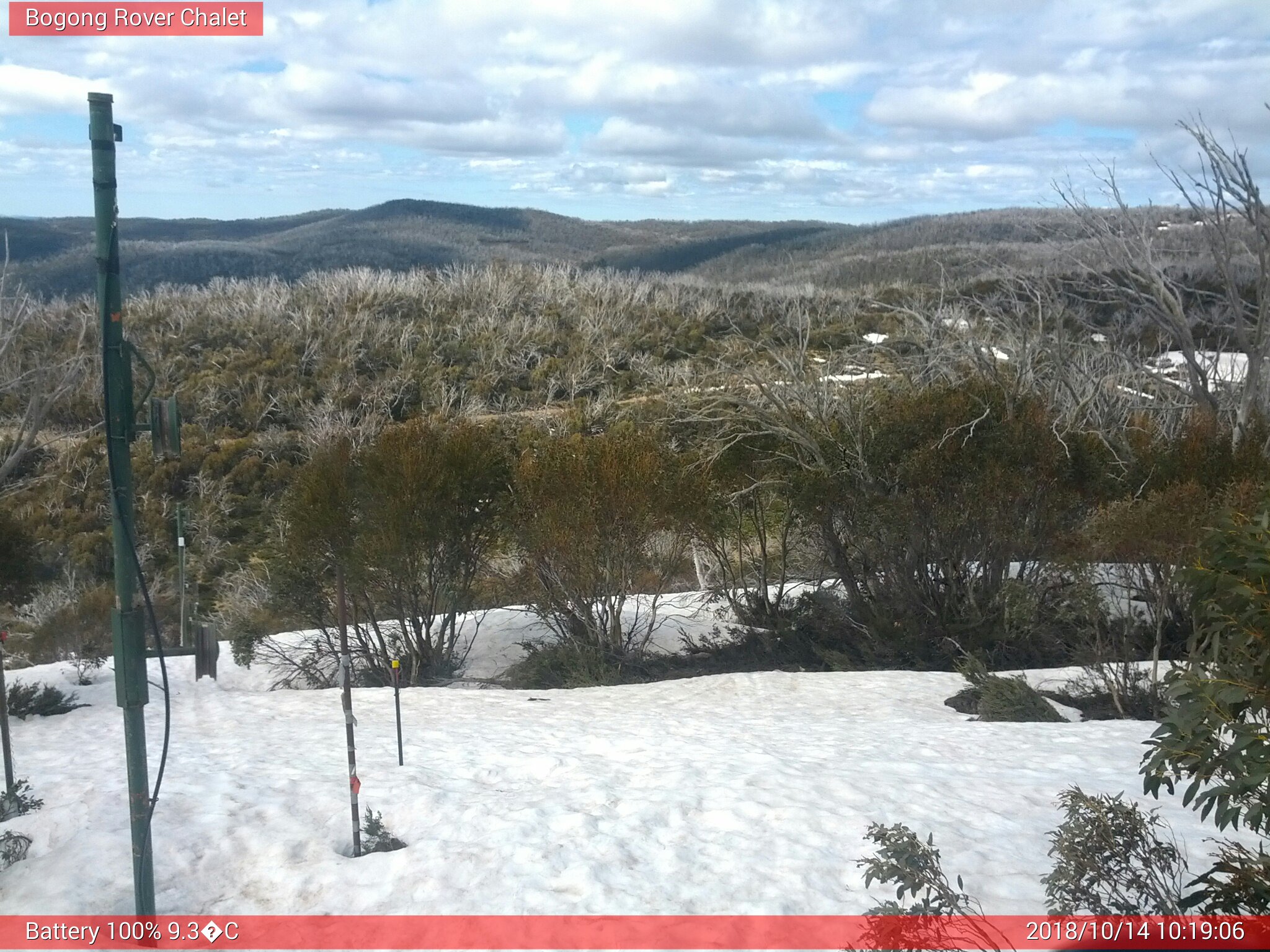 Bogong Web Cam 10:19am Sunday 14th of October 2018