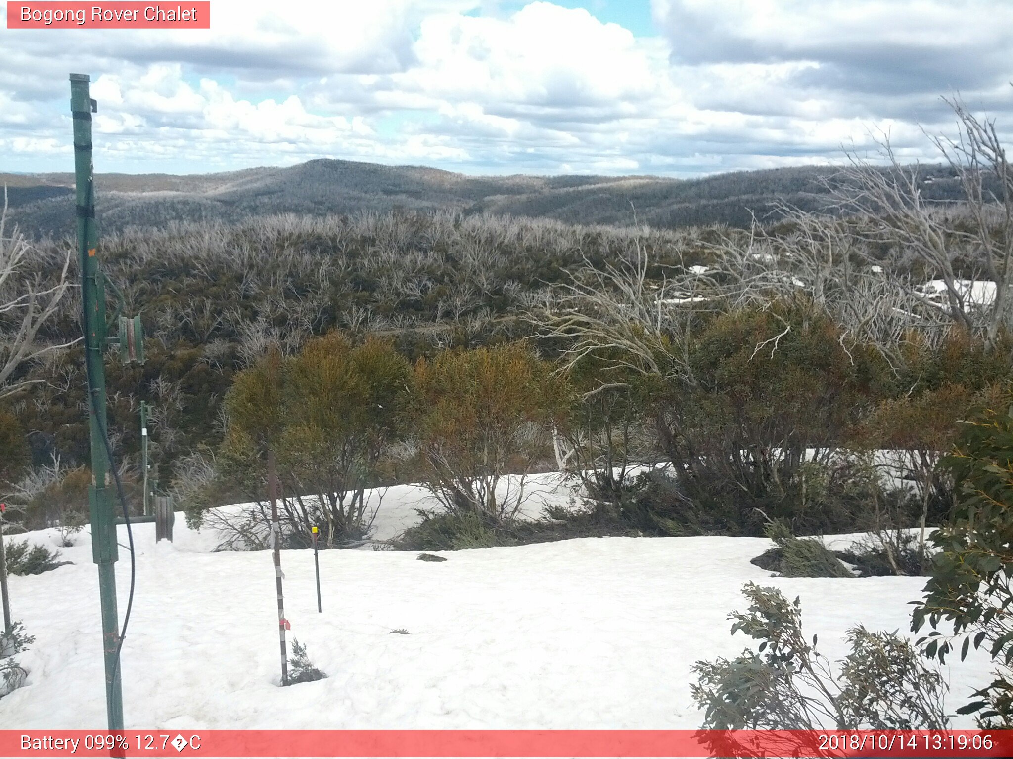 Bogong Web Cam 1:19pm Sunday 14th of October 2018