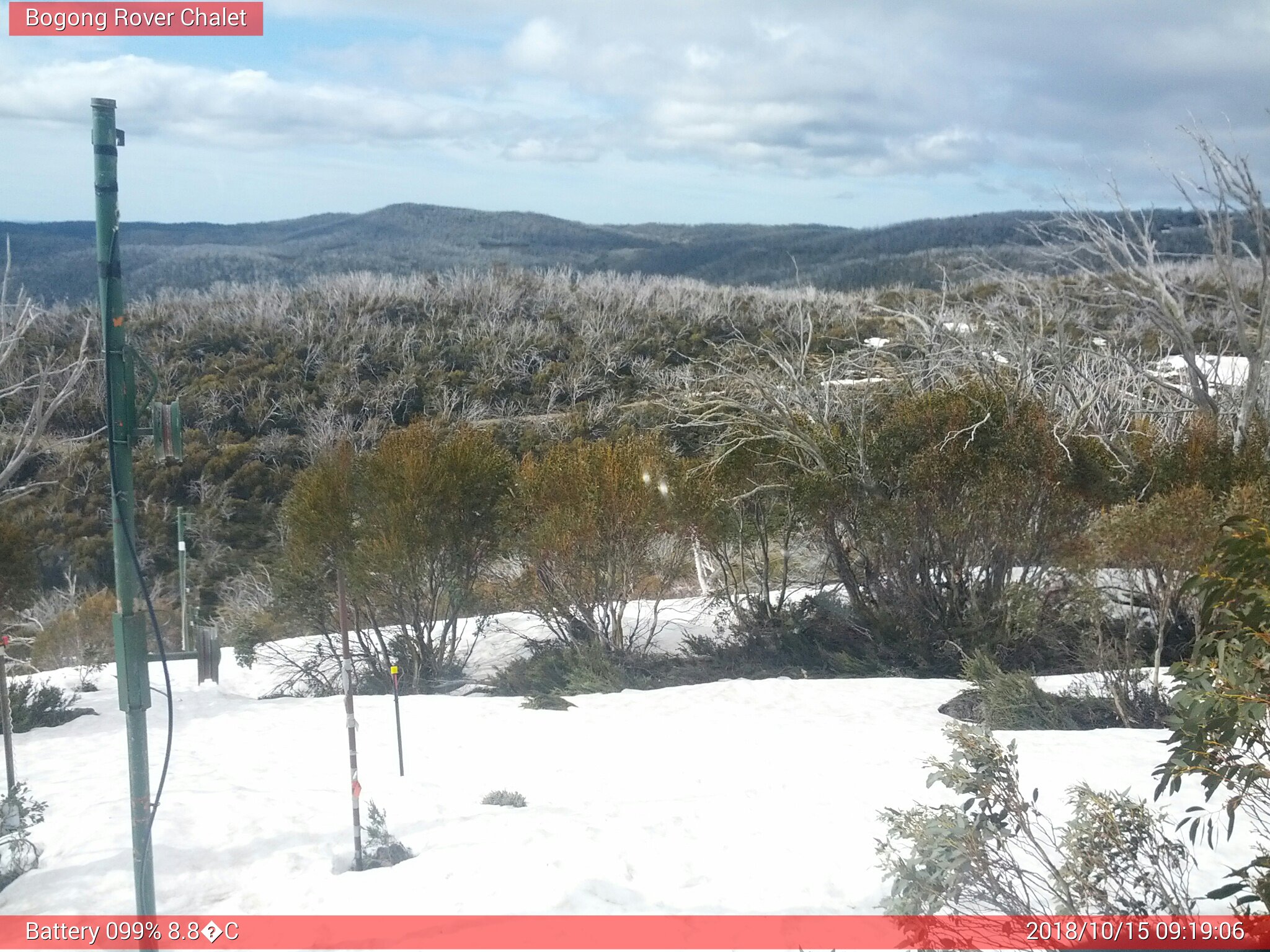 Bogong Web Cam 9:19am Monday 15th of October 2018